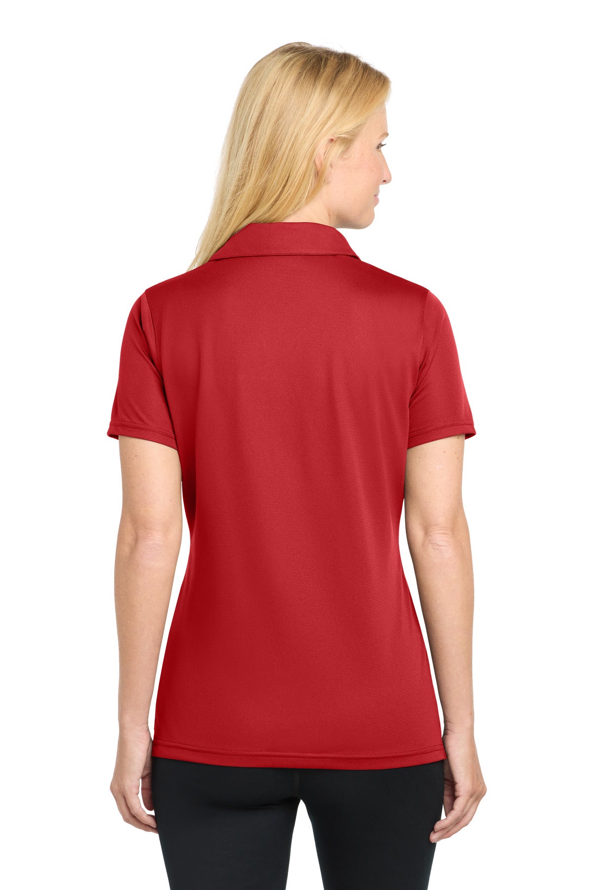 Sport-Tek Women's PosiCharge Active Textured Polo. LST690 - True Red - back