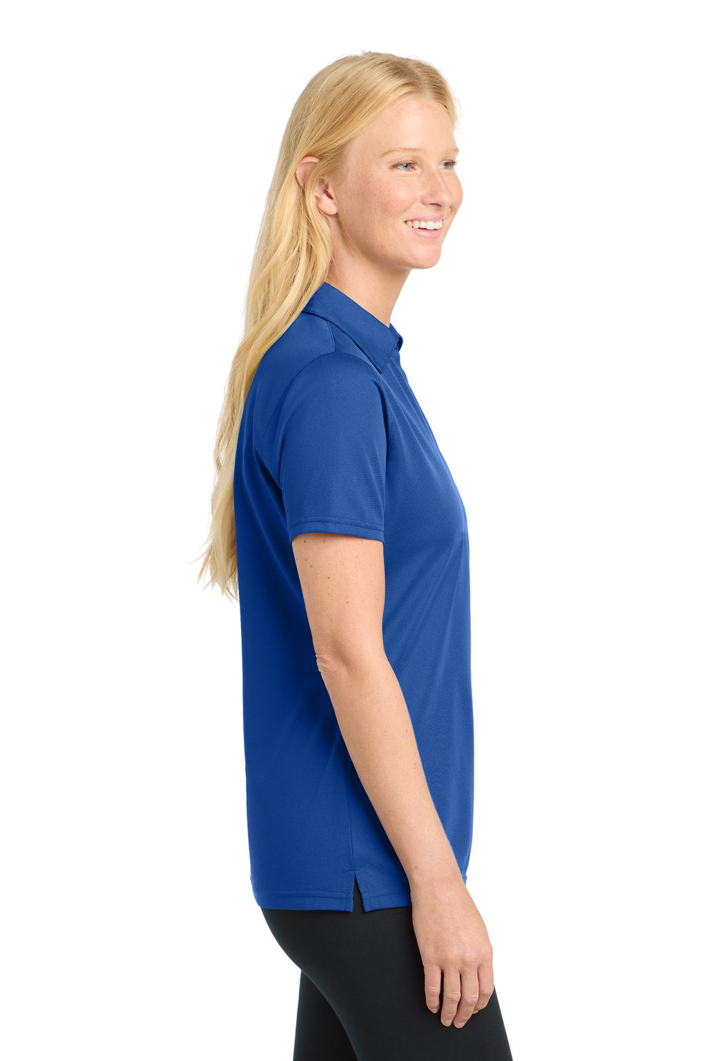 Sport-Tek Women's PosiCharge Active Textured Polo. LST690 - True Royal - side