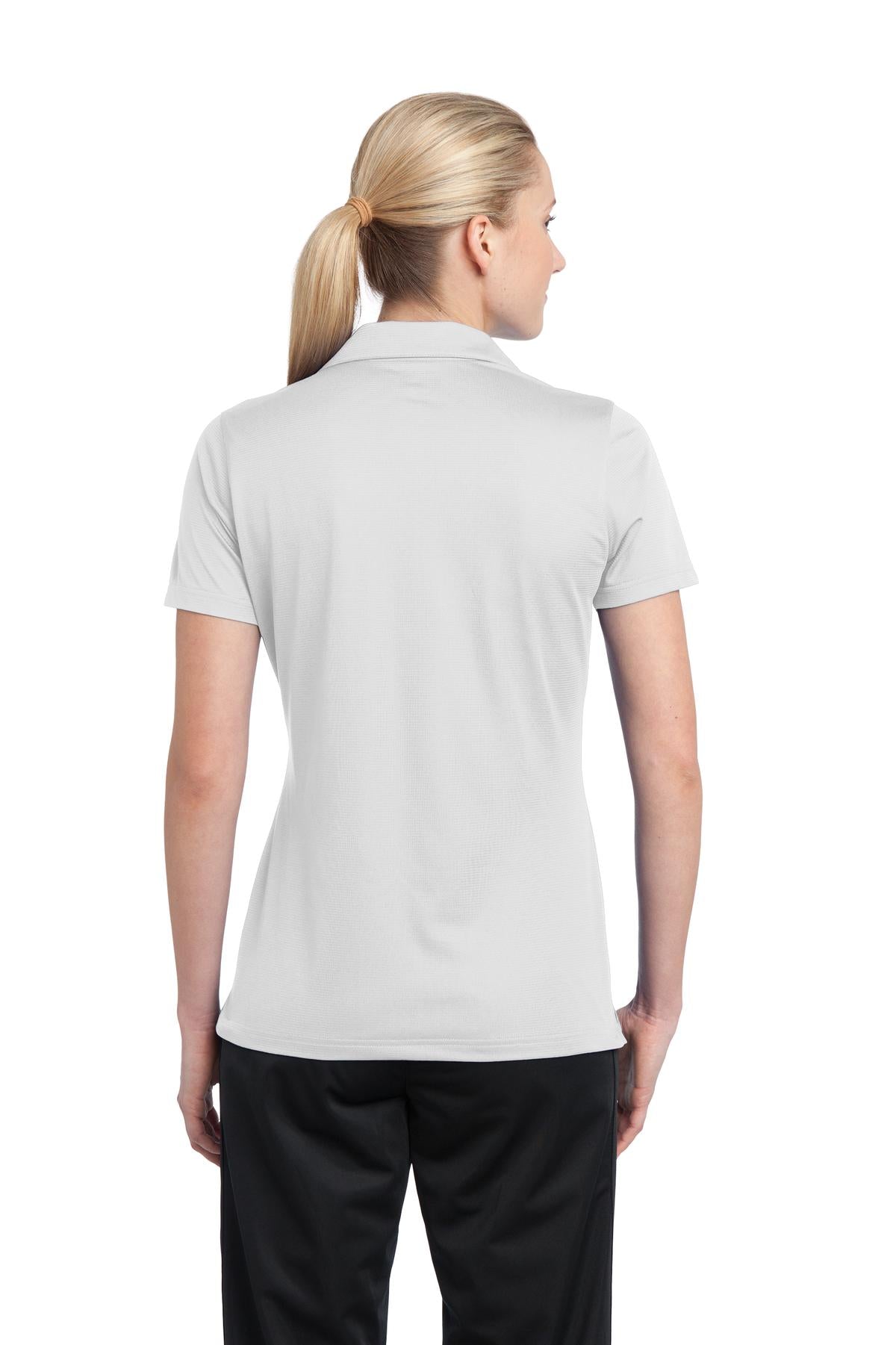 Sport-Tek Women's PosiCharge Active Textured Polo. LST690 - White - back
