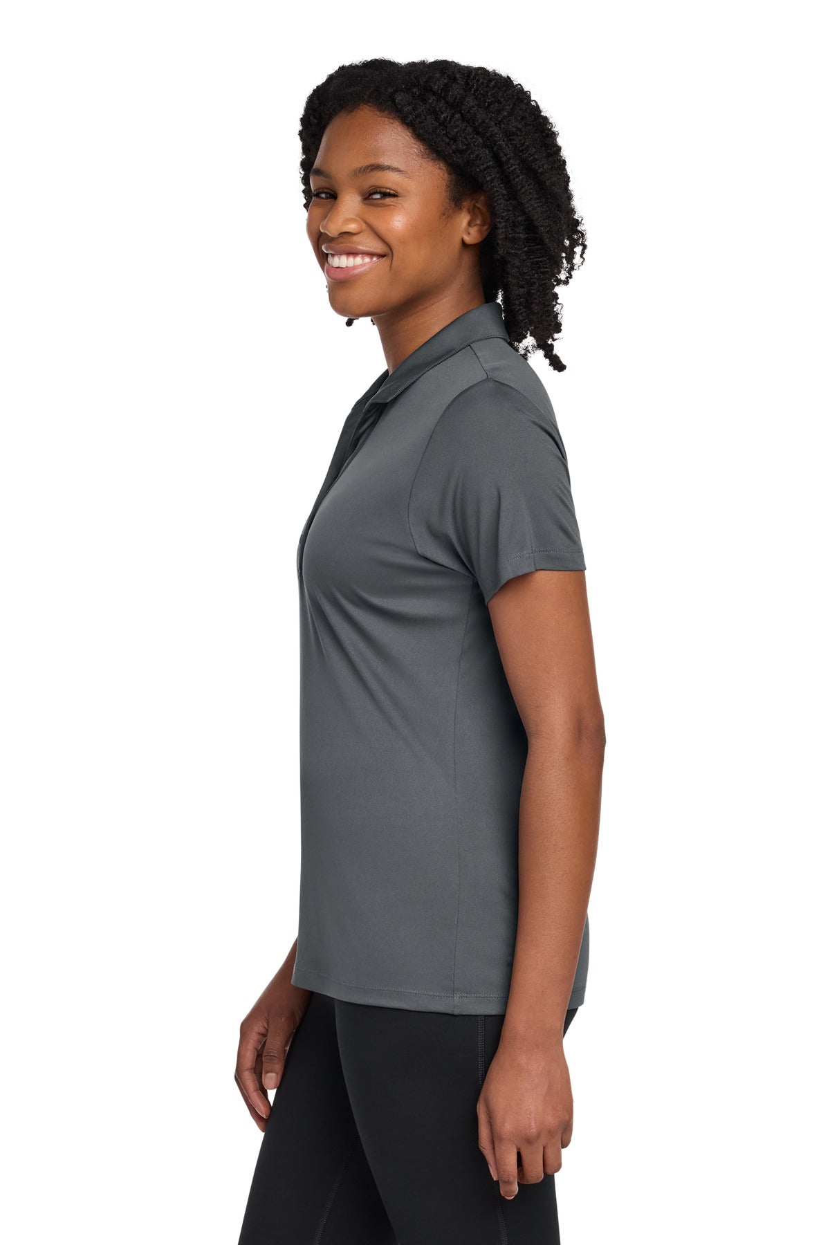 Sport-Tek Women's PosiCharge Re-Compete Polo LST725 - Iron Grey - side