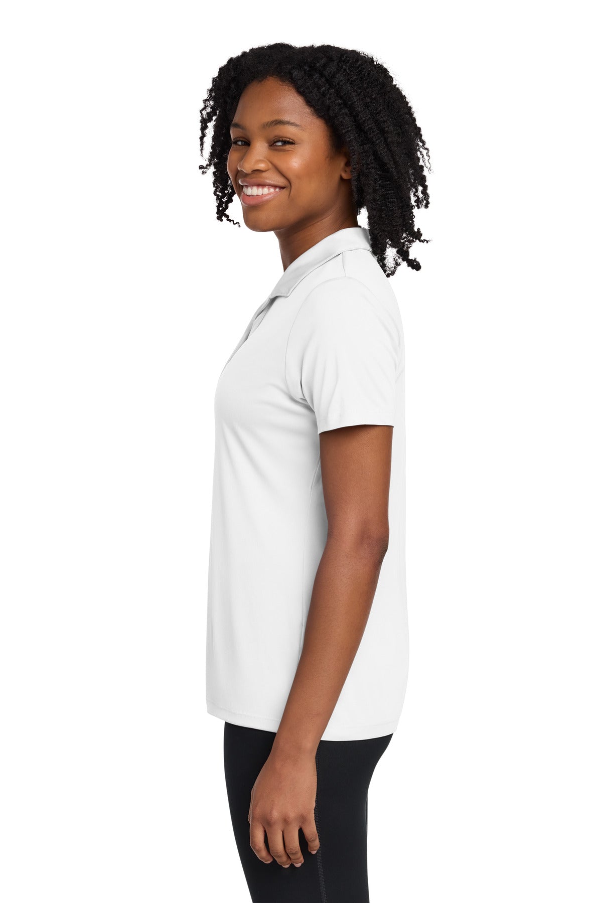 Sport-Tek Women's PosiCharge Re-Compete Polo LST725 - White - side