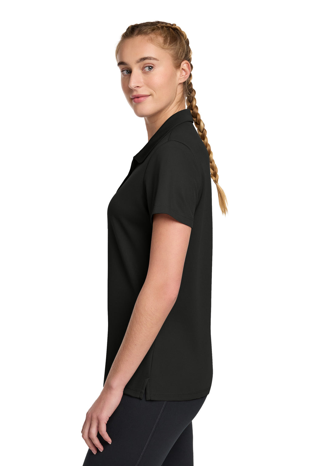 Sport-Tek Women's UV Micropique Polo LST740 - Black - side