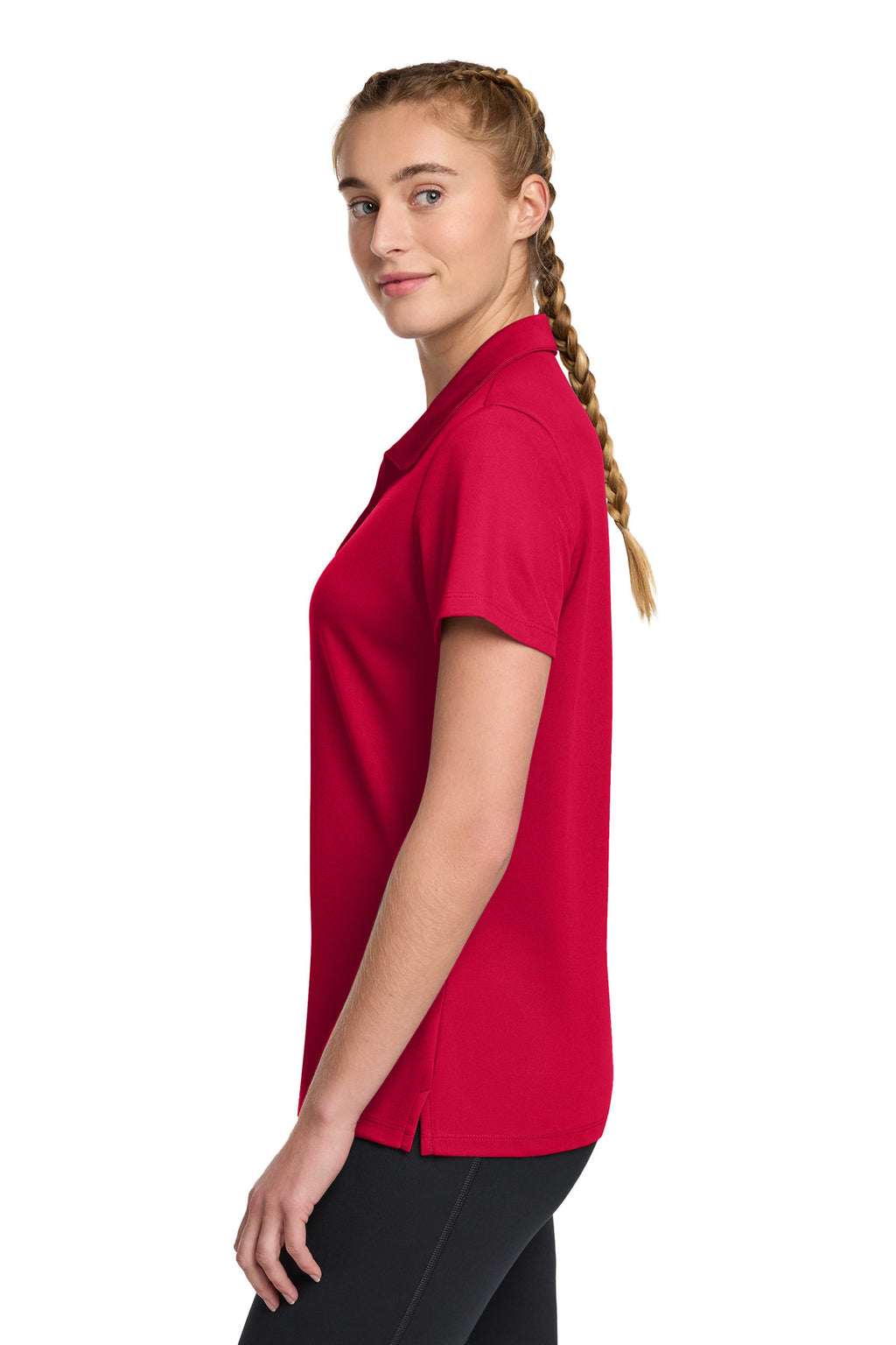 Sport-Tek Women's UV Micropique Polo LST740 - Deep Red - side