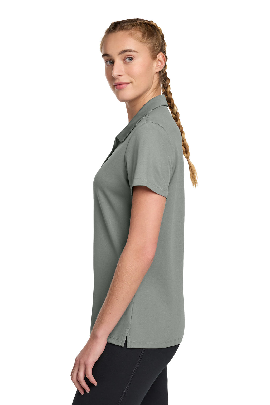 Sport-Tek Women's UV Micropique Polo LST740 - Grey Concrete - side