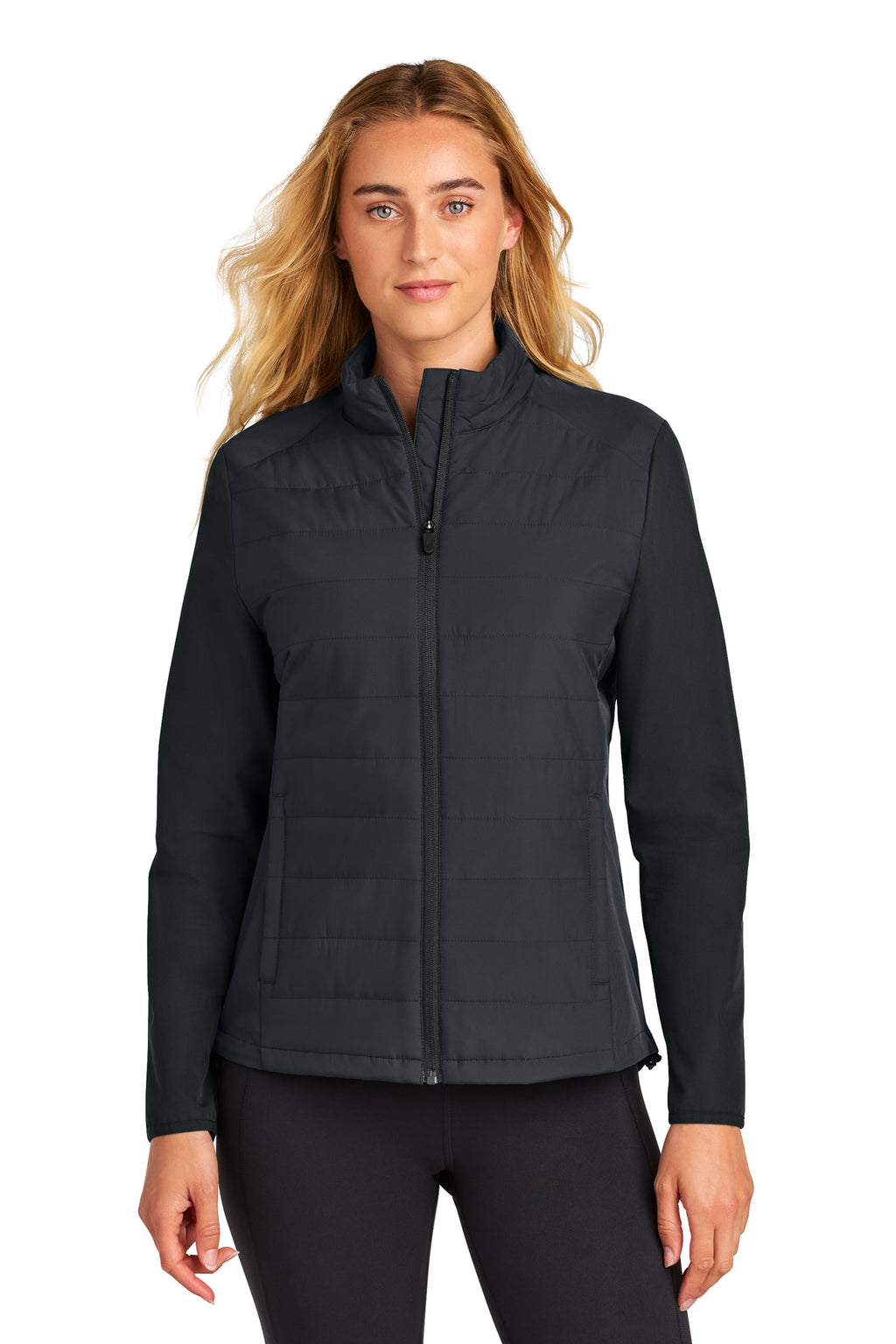 Sport-Tek Women's Teknical Hybrid Jacket LST940 - Black - front