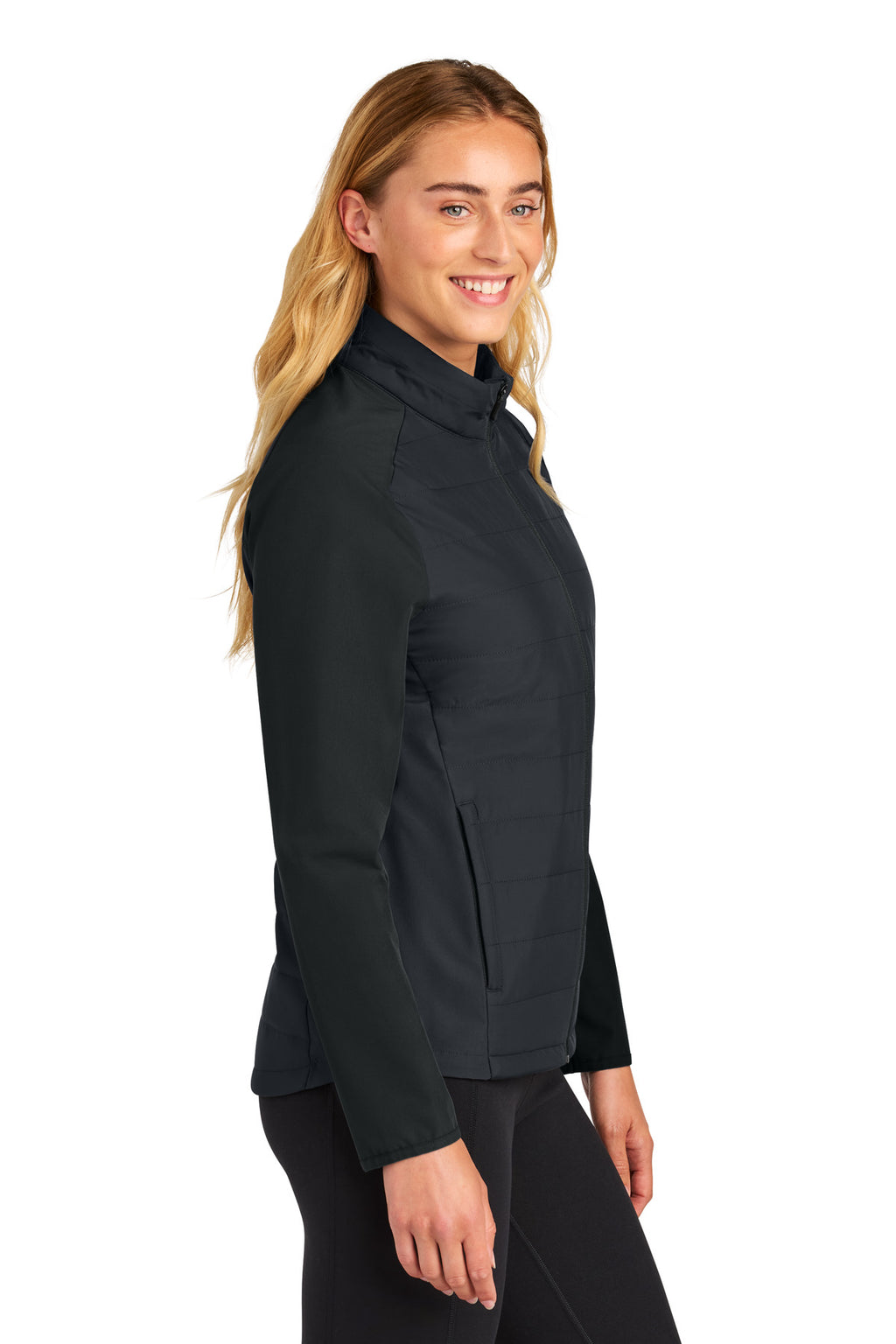 Sport-Tek Women's Teknical Hybrid Jacket LST940 - Black - side