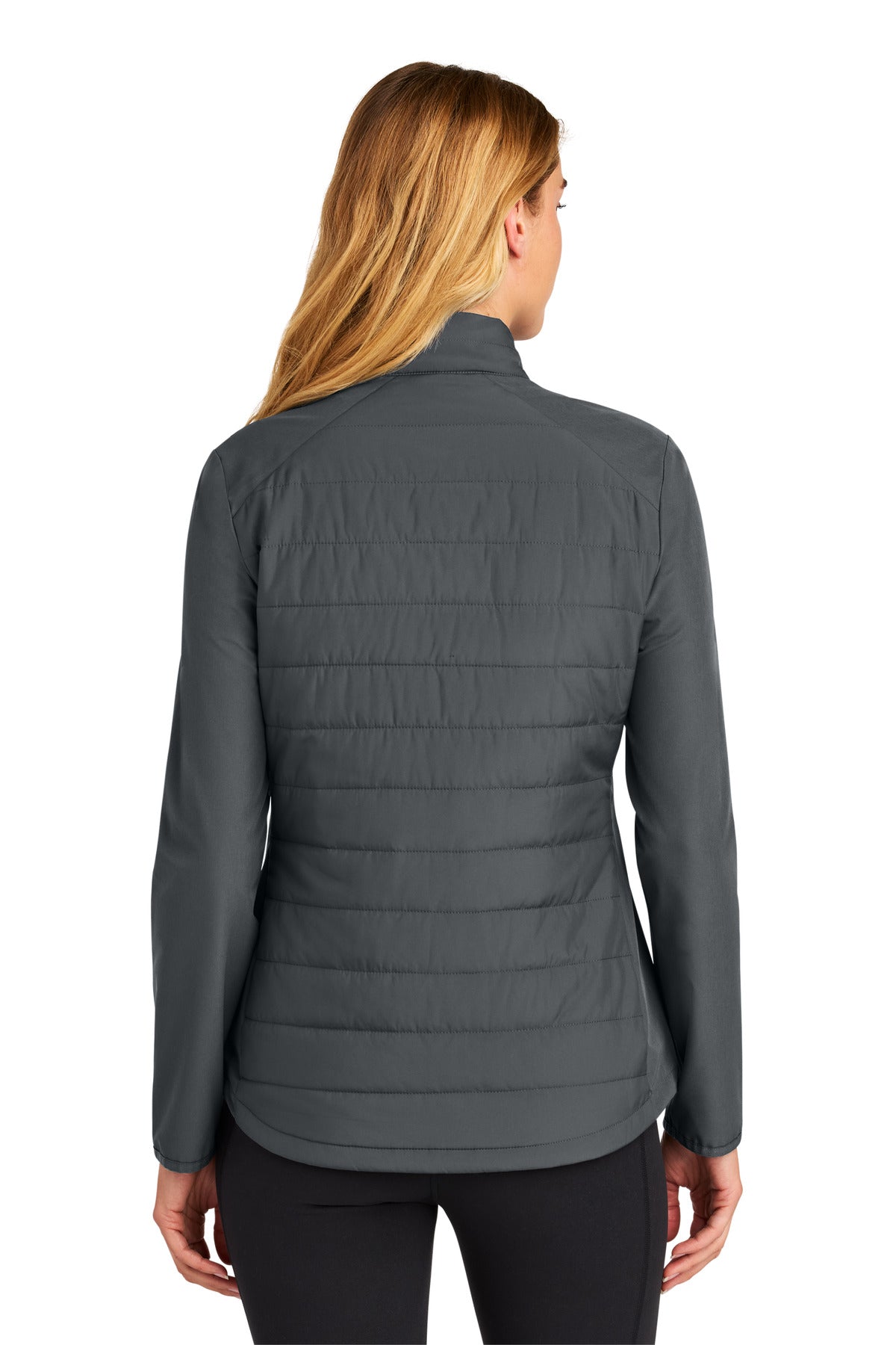 Sport-Tek Women's Teknical Hybrid Jacket LST940 - Iron Grey - back