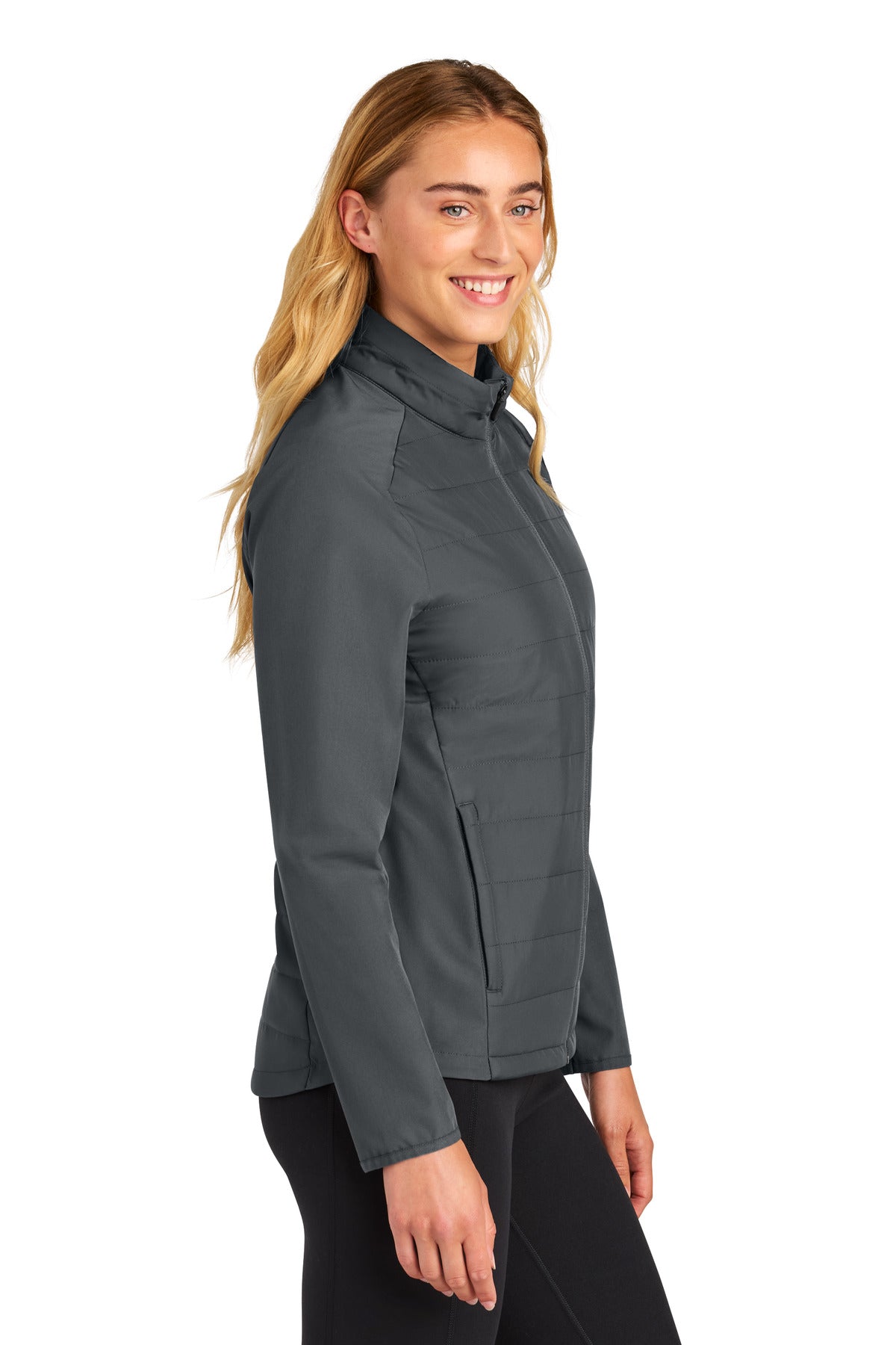 Sport-Tek Women's Teknical Hybrid Jacket LST940 - Iron Grey - side
