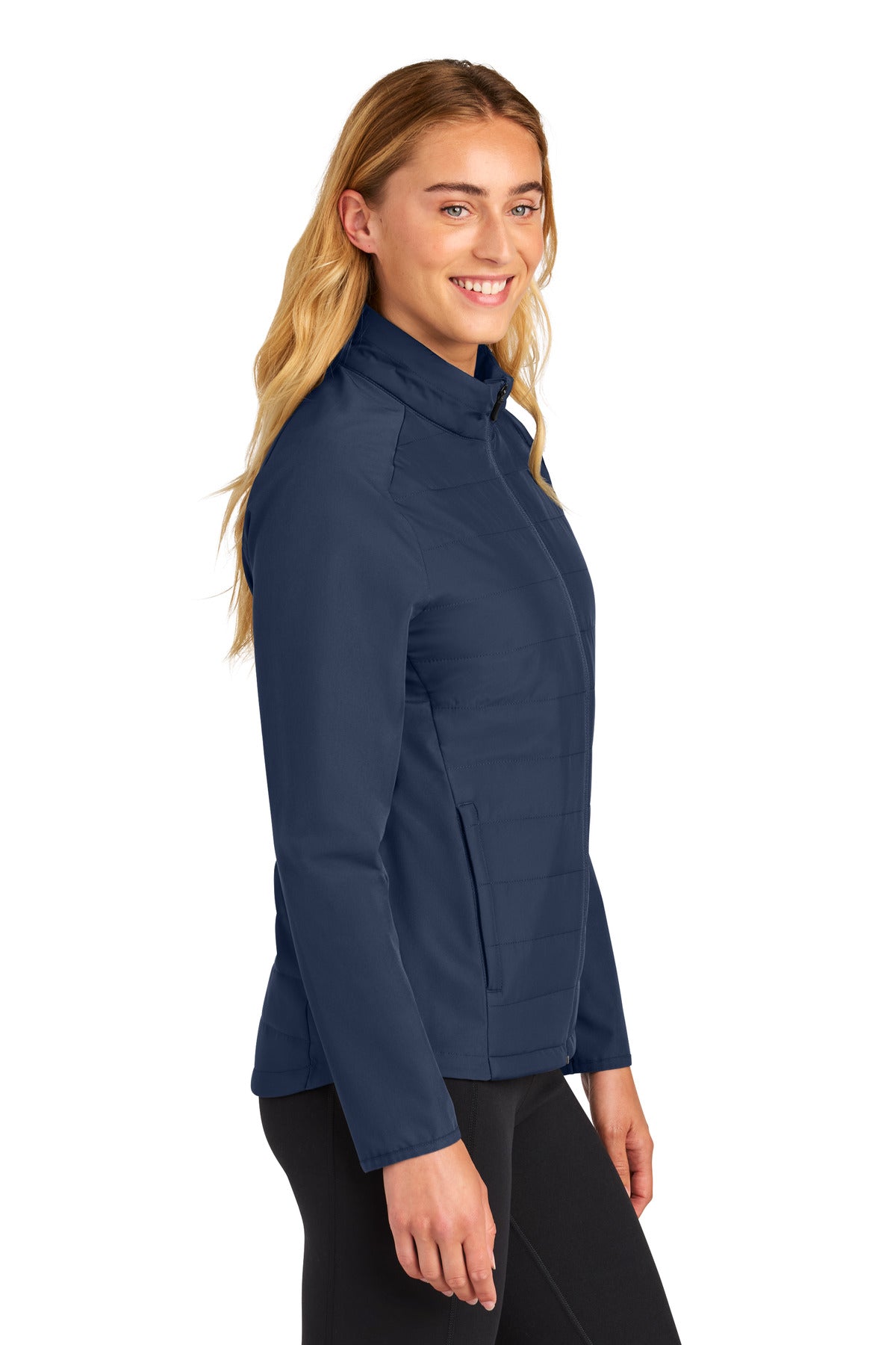 Sport-Tek Women's Teknical Hybrid Jacket LST940 - True Navy - side