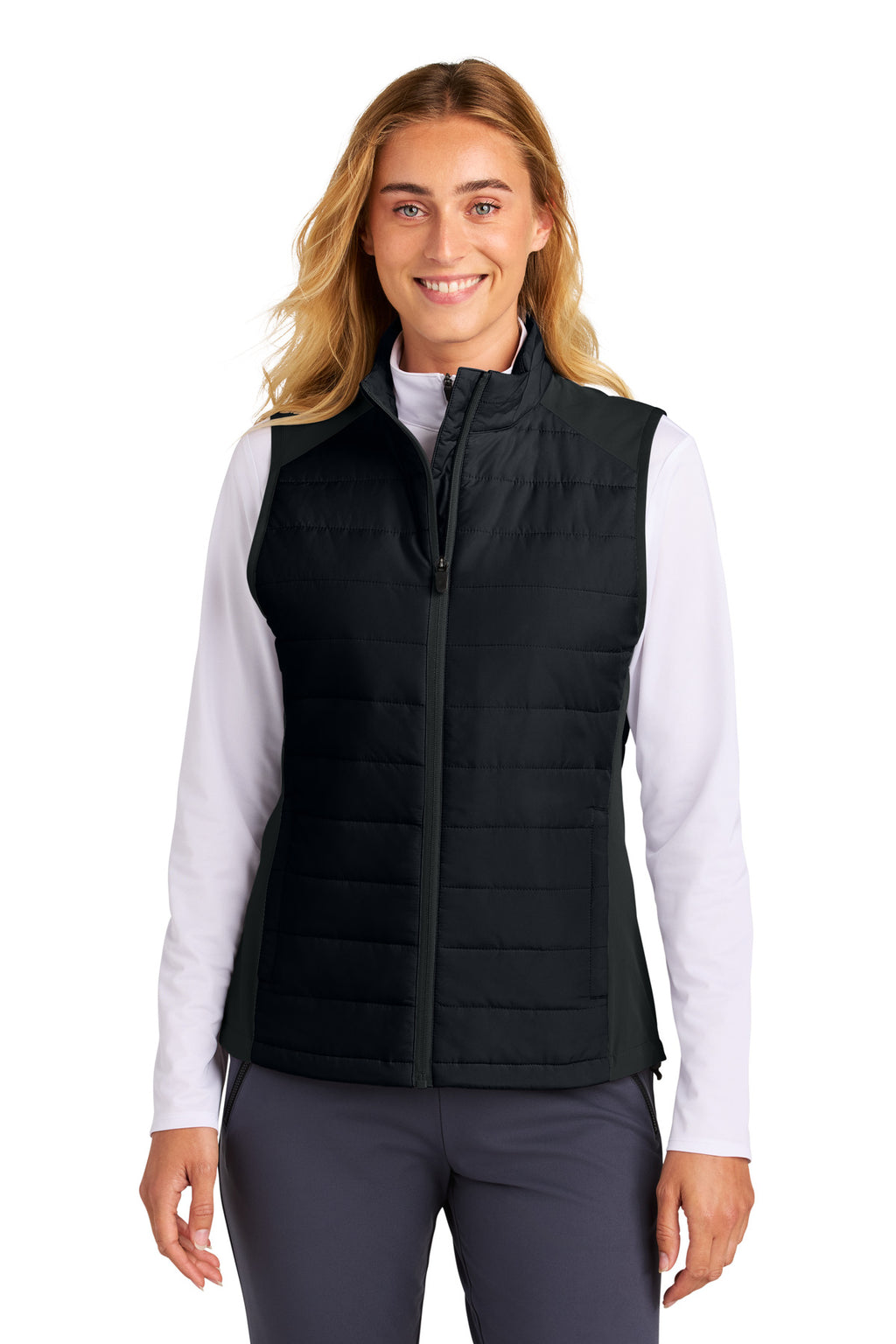 Sport-Tek Women's Teknical Hybrid Vest LST941 - Black - front