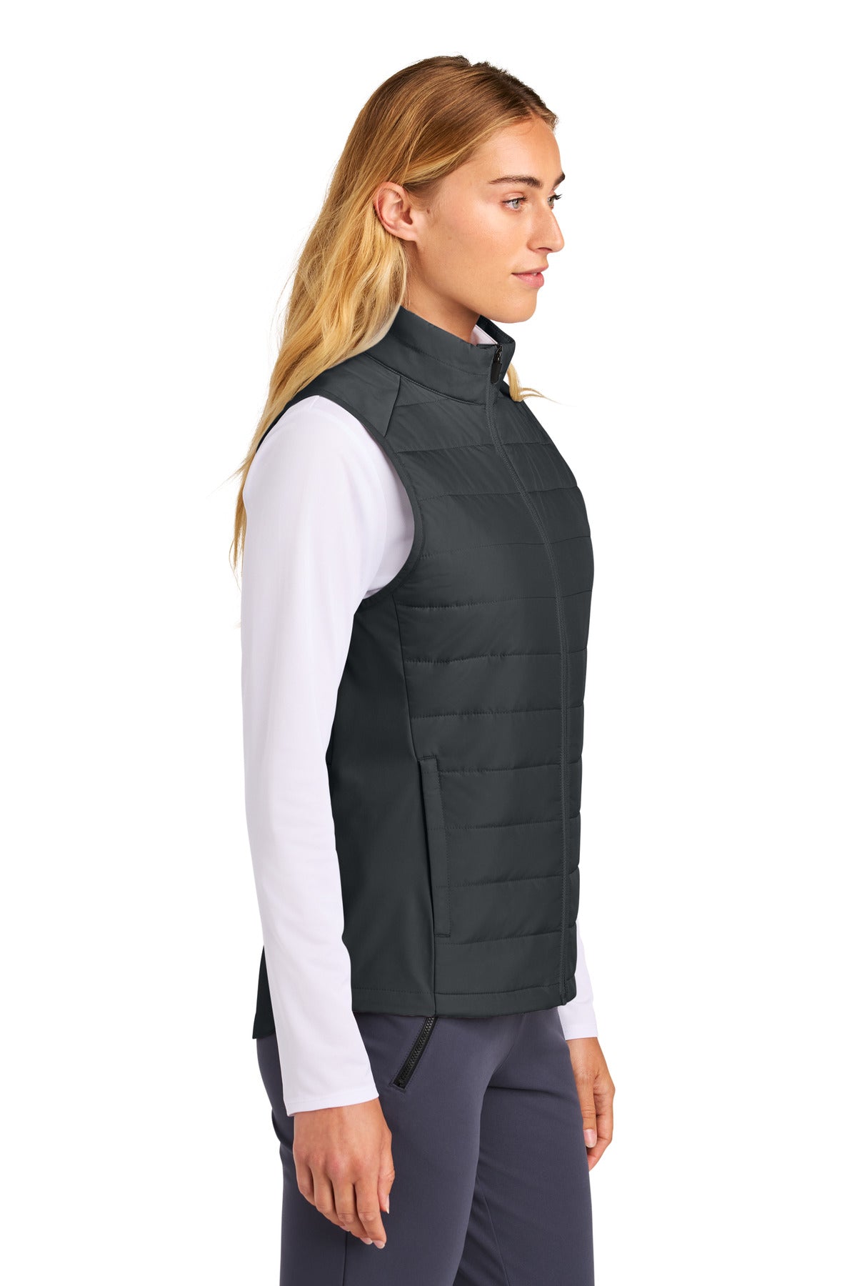 Sport-Tek Women's Teknical Hybrid Vest LST941 - Iron Grey - side
