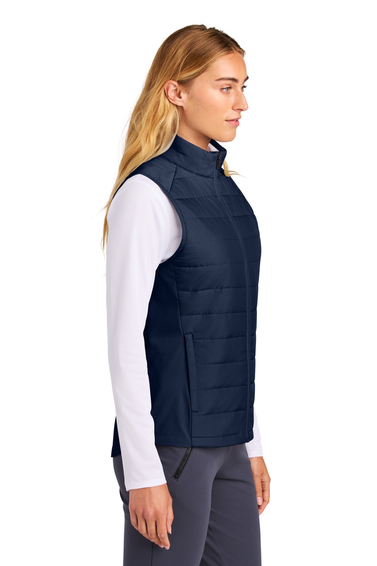 Sport-Tek Women's Teknical Hybrid Vest LST941 - True Navy - side