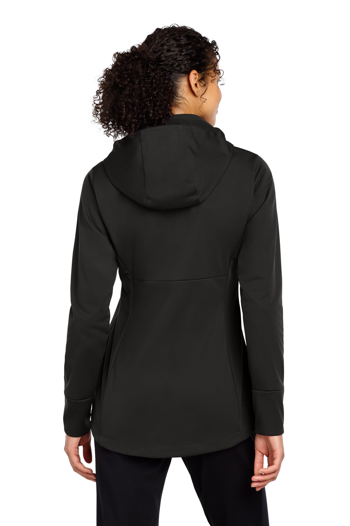 Sport-Tek Women's Hooded Soft Shell Jacket LST980 - Deep Black - back