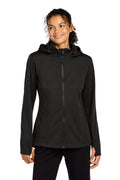 Sport-Tek Women's Hooded Soft Shell Jacket LST980 - Deep Black - front