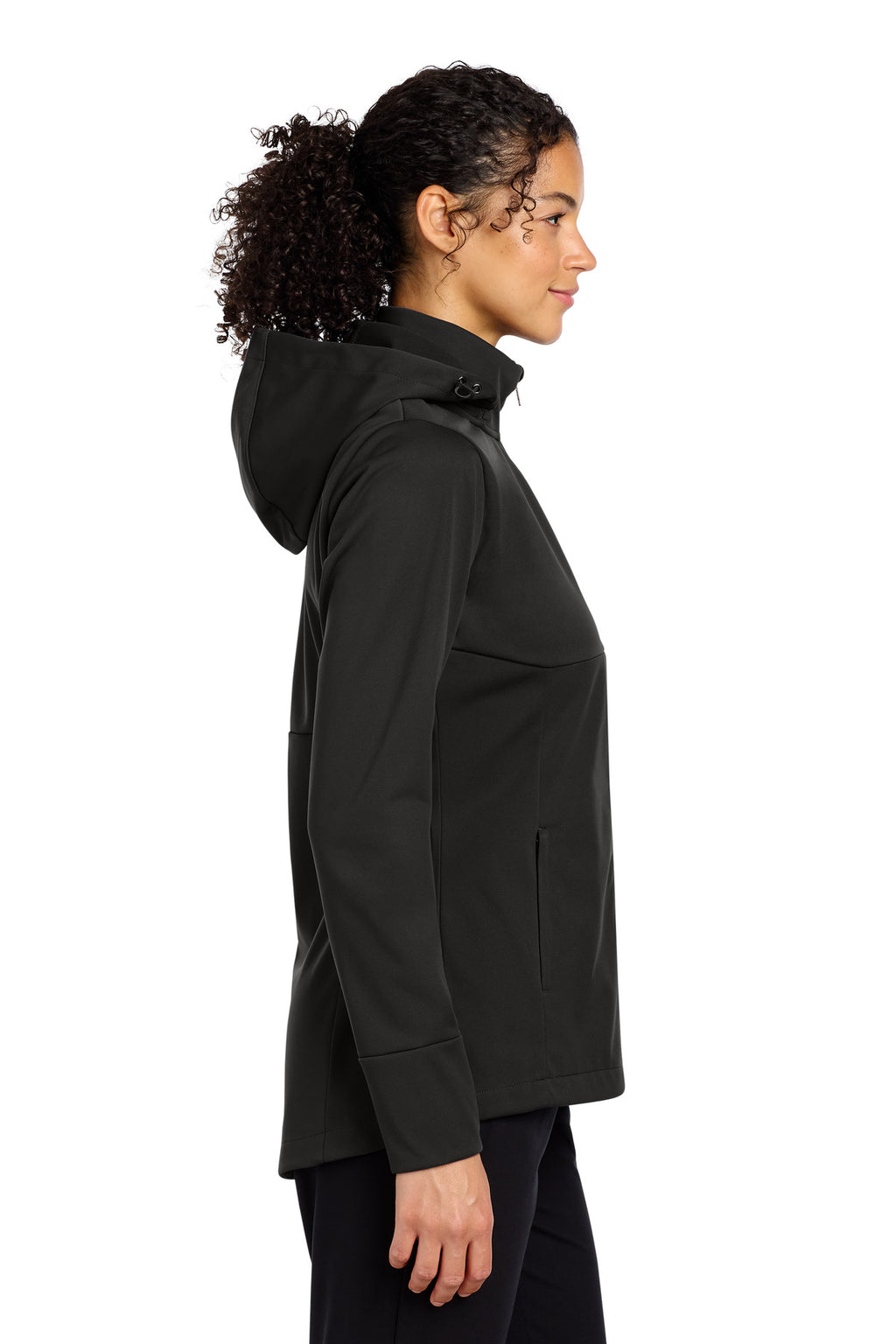 Sport-Tek Women's Hooded Soft Shell Jacket LST980 - Deep Black - side