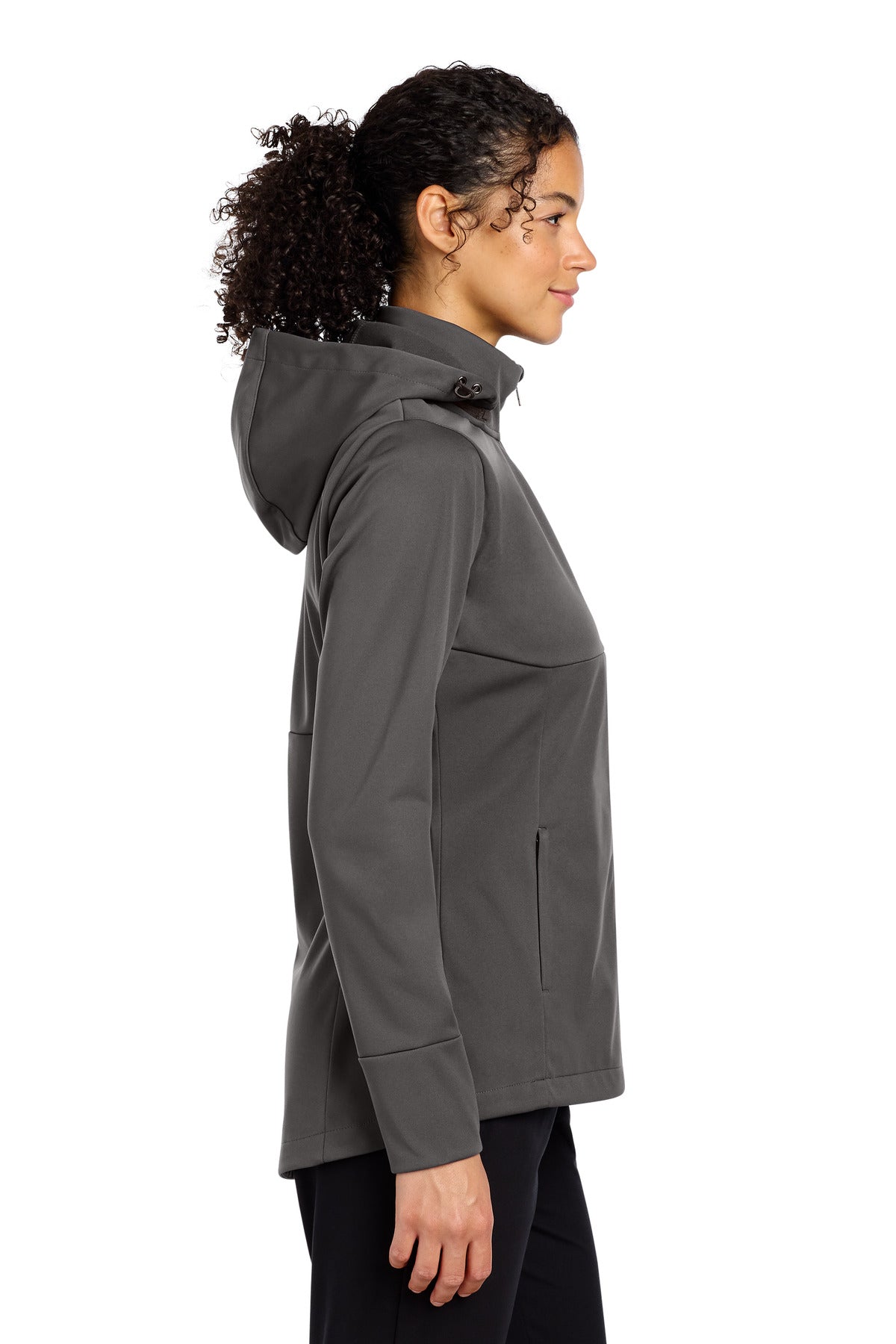 Sport-Tek Women's Hooded Soft Shell Jacket LST980 - Graphite - side