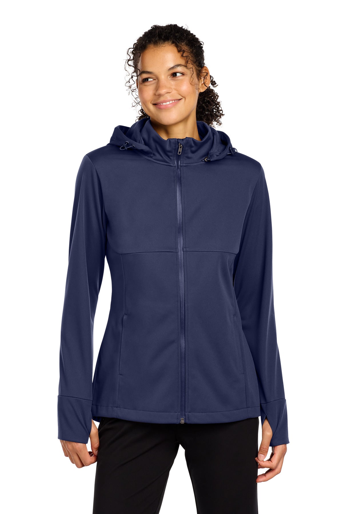 Sport-Tek Women's Hooded Soft Shell Jacket LST980 - True Navy - front