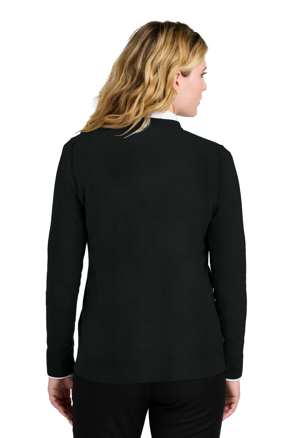 Port Authority Women's Easy Care V-Neck Sweater LSW2850 - Deep Black - back