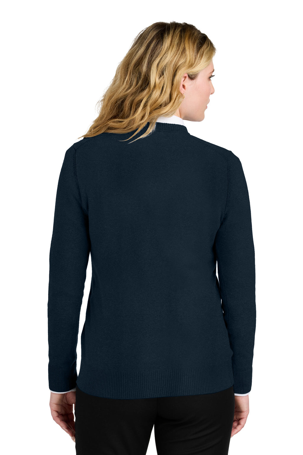 Port Authority Women's Easy Care V-Neck Sweater LSW2850 - River Blue Navy - back