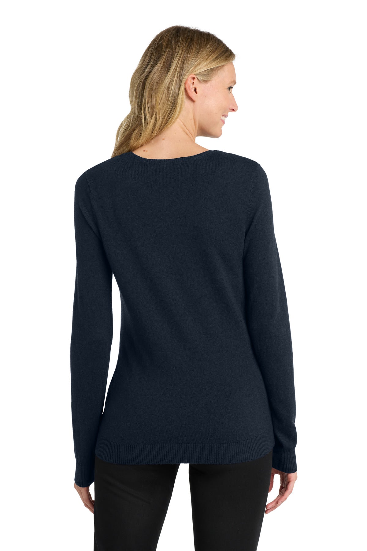 DISCONTINUED Port Authority Women's Cardigan Sweater. LSW287 - Navy - back