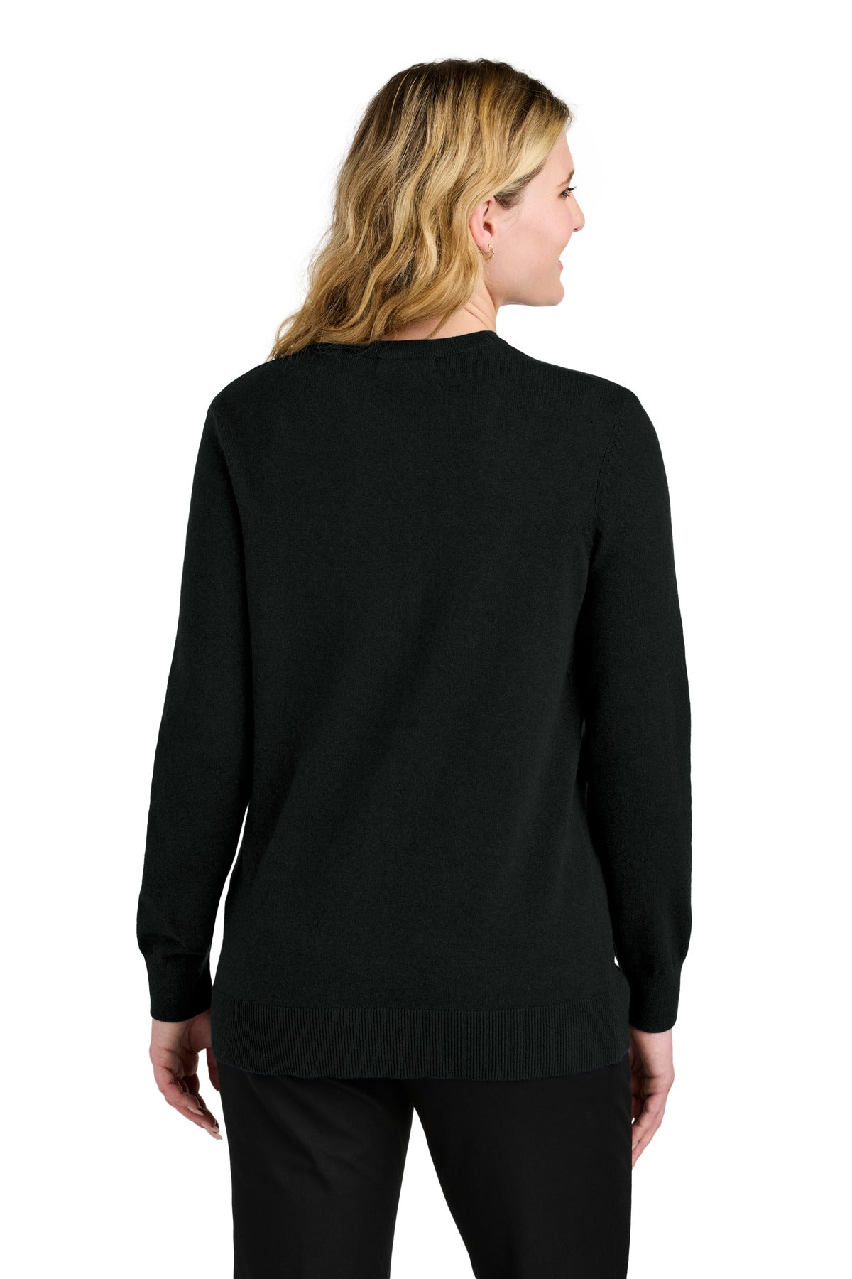 Port Authority Women's Easy Care Button-Up Cardigan Sweater LSW4150 - Deep Black - back
