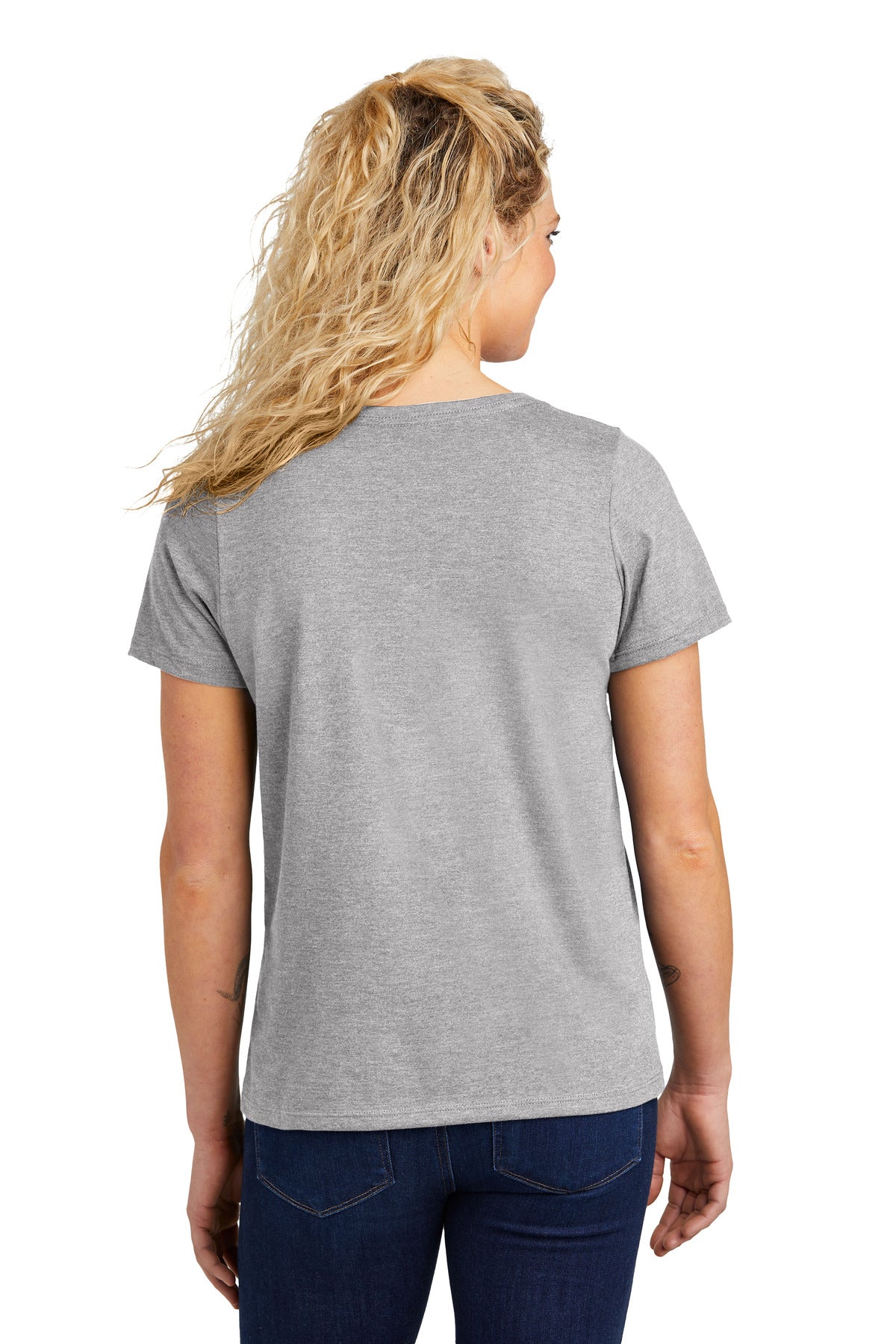 Volunteer Knitwear Women's Daily V-Neck Tee LVL45V - Athletic Heather - back