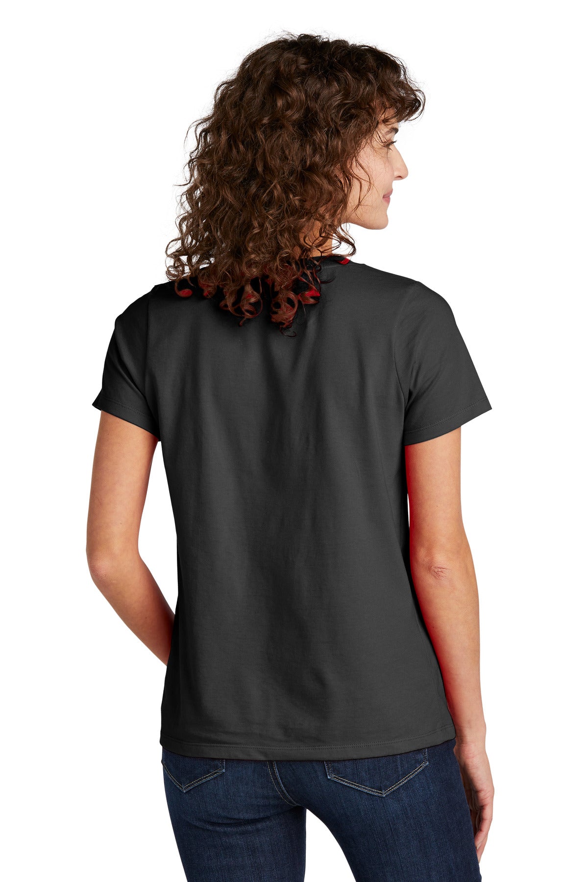 Volunteer Knitwear Women's Daily V-Neck Tee LVL45V - Deep Black - back