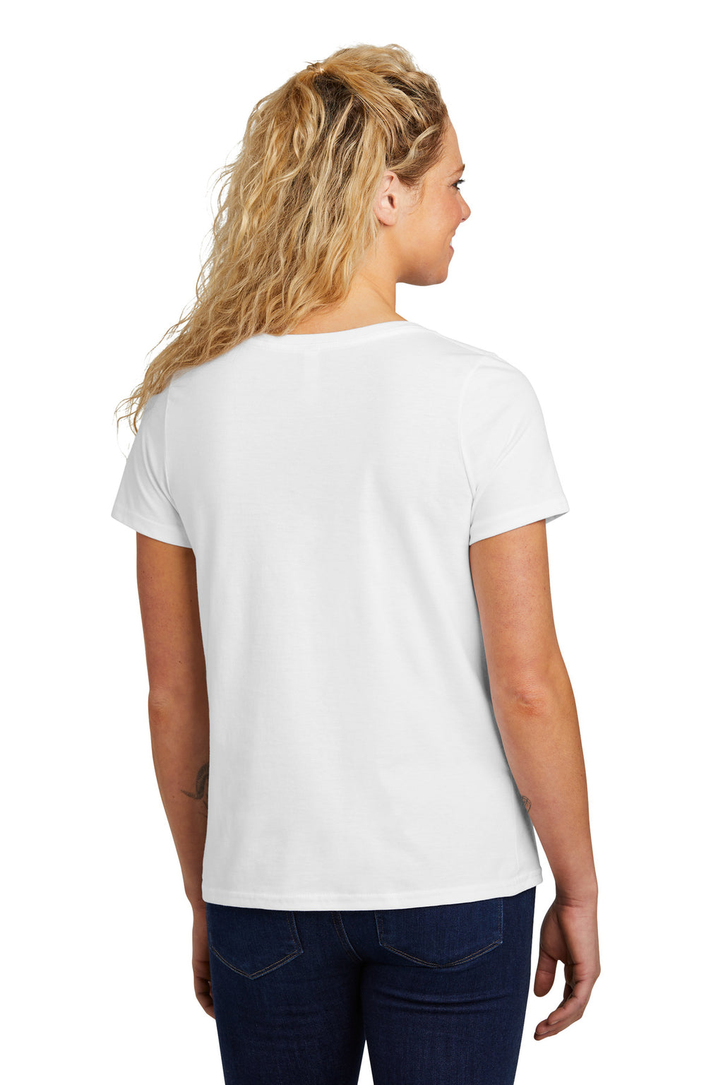 Volunteer Knitwear Women's Daily V-Neck Tee LVL45V - White - back