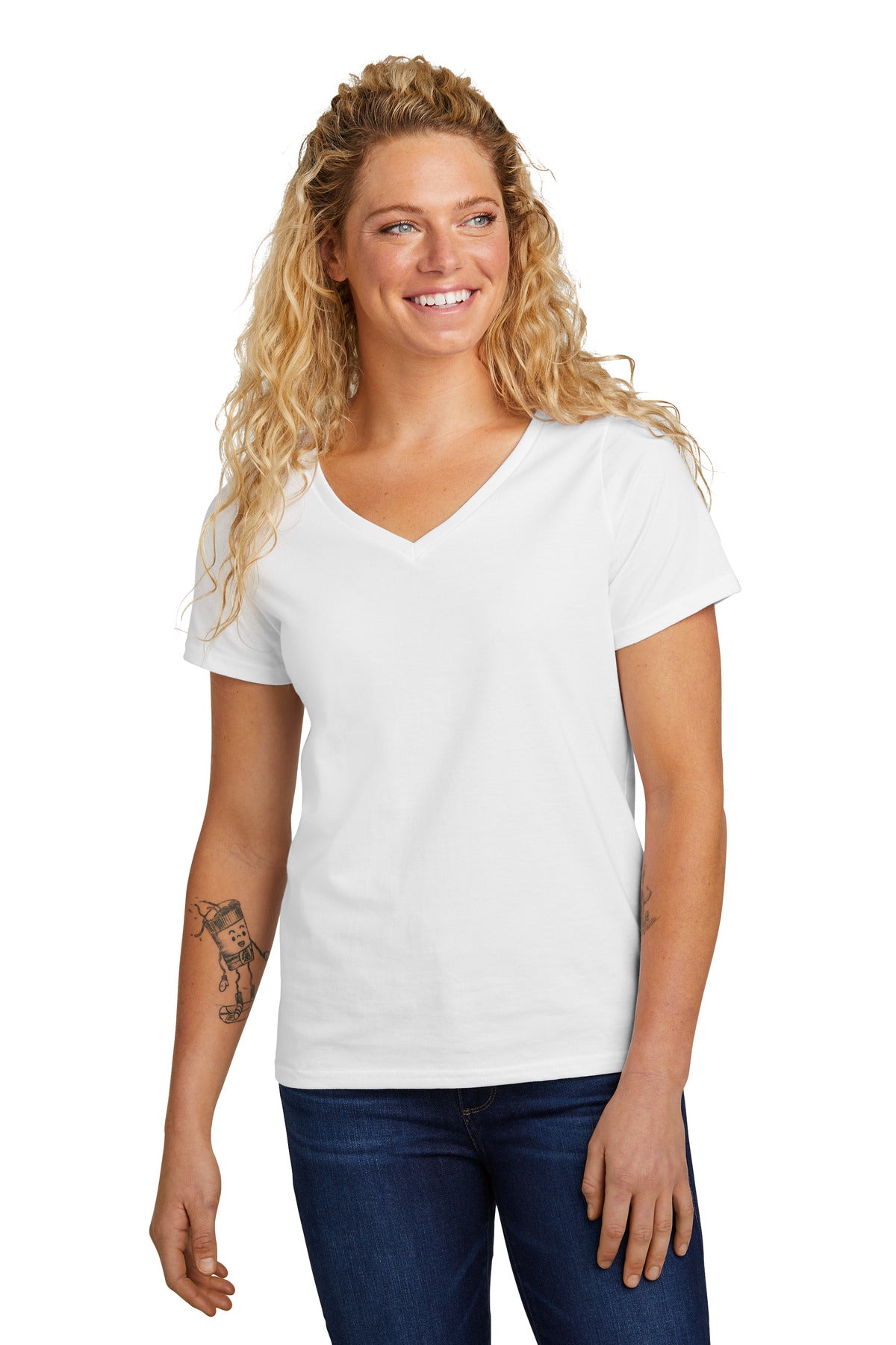 Volunteer Knitwear Women's Daily V-Neck Tee LVL45V - White - front