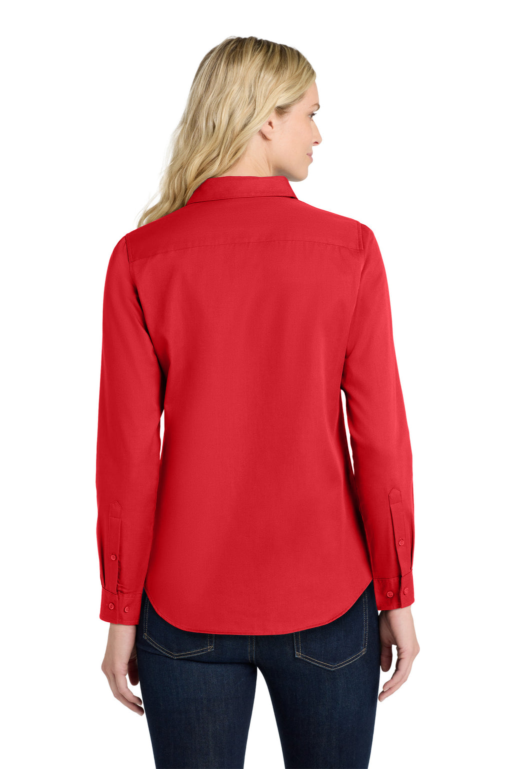 Port Authority Women's Long Sleeve SuperPro React Twill Shirt. LW808 - Rich Red - back