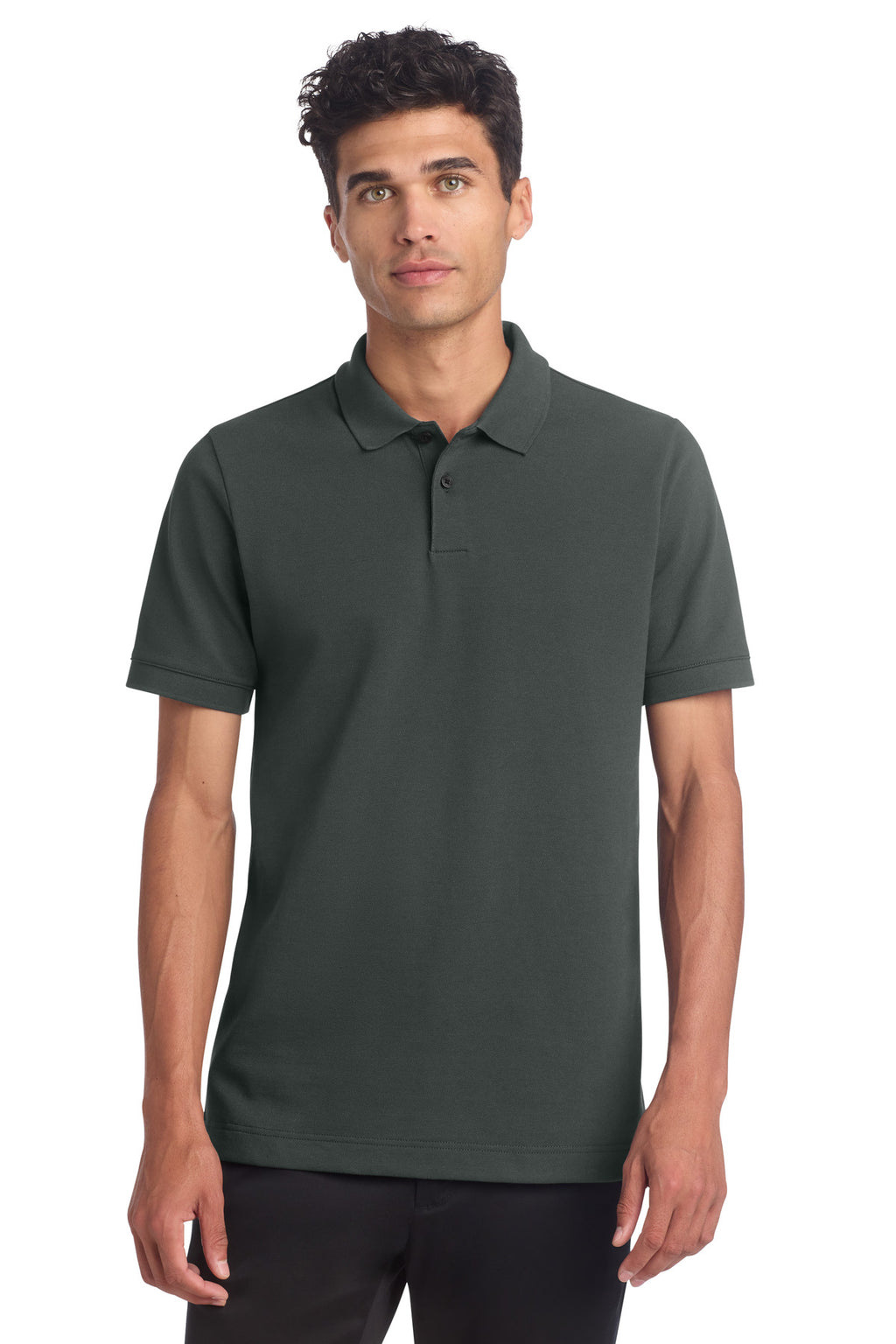 Mercer+Mettle Stretch Heavyweight Pique Polo MM1000 - Anchor Grey - front