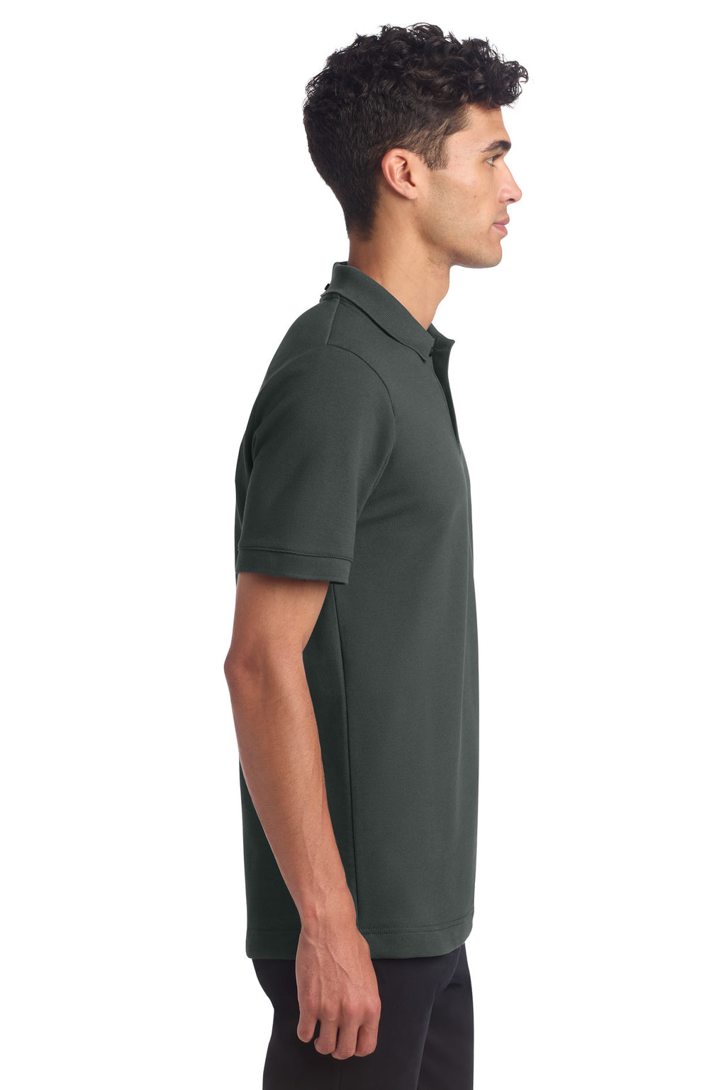 Mercer+Mettle Stretch Heavyweight Pique Polo MM1000 - Anchor Grey - side