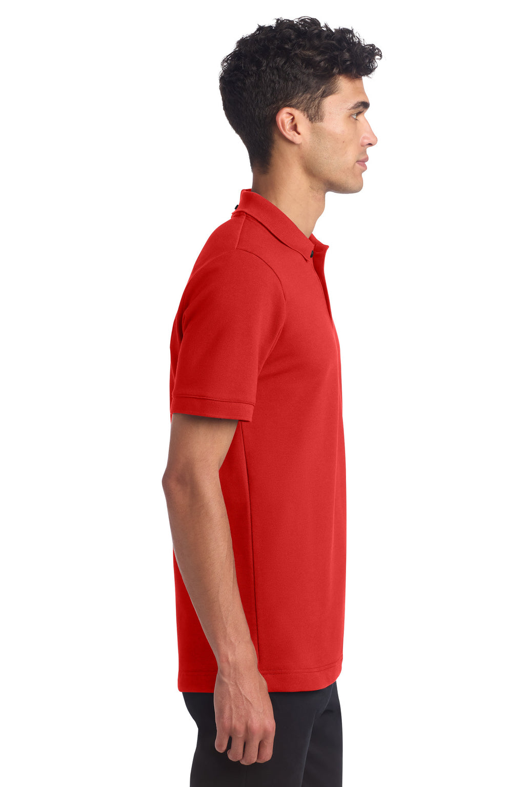 Mercer+Mettle Stretch Heavyweight Pique Polo MM1000 - Apple Red - side