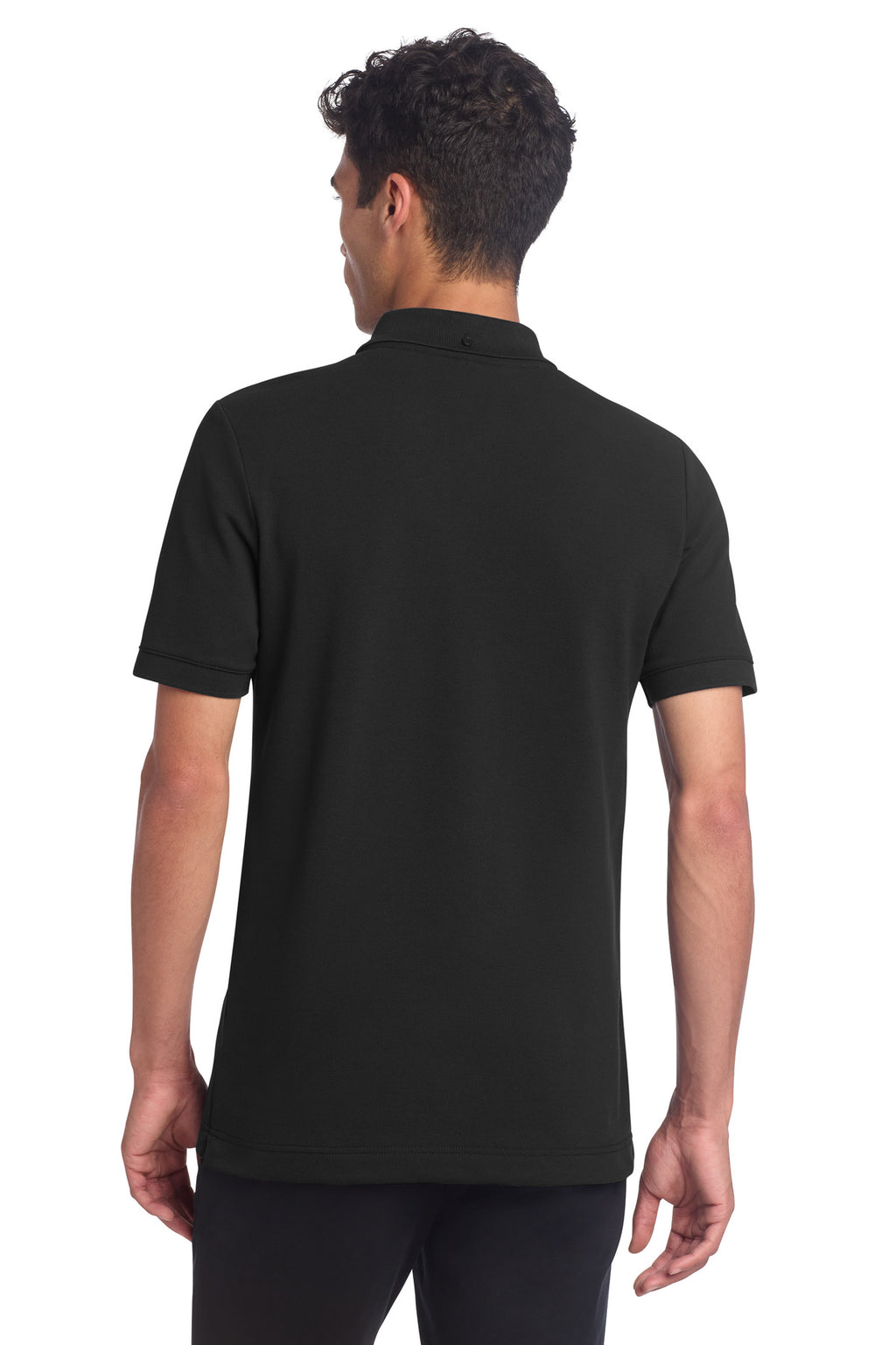 Mercer+Mettle Stretch Heavyweight Pique Polo MM1000 - Deep Black - back