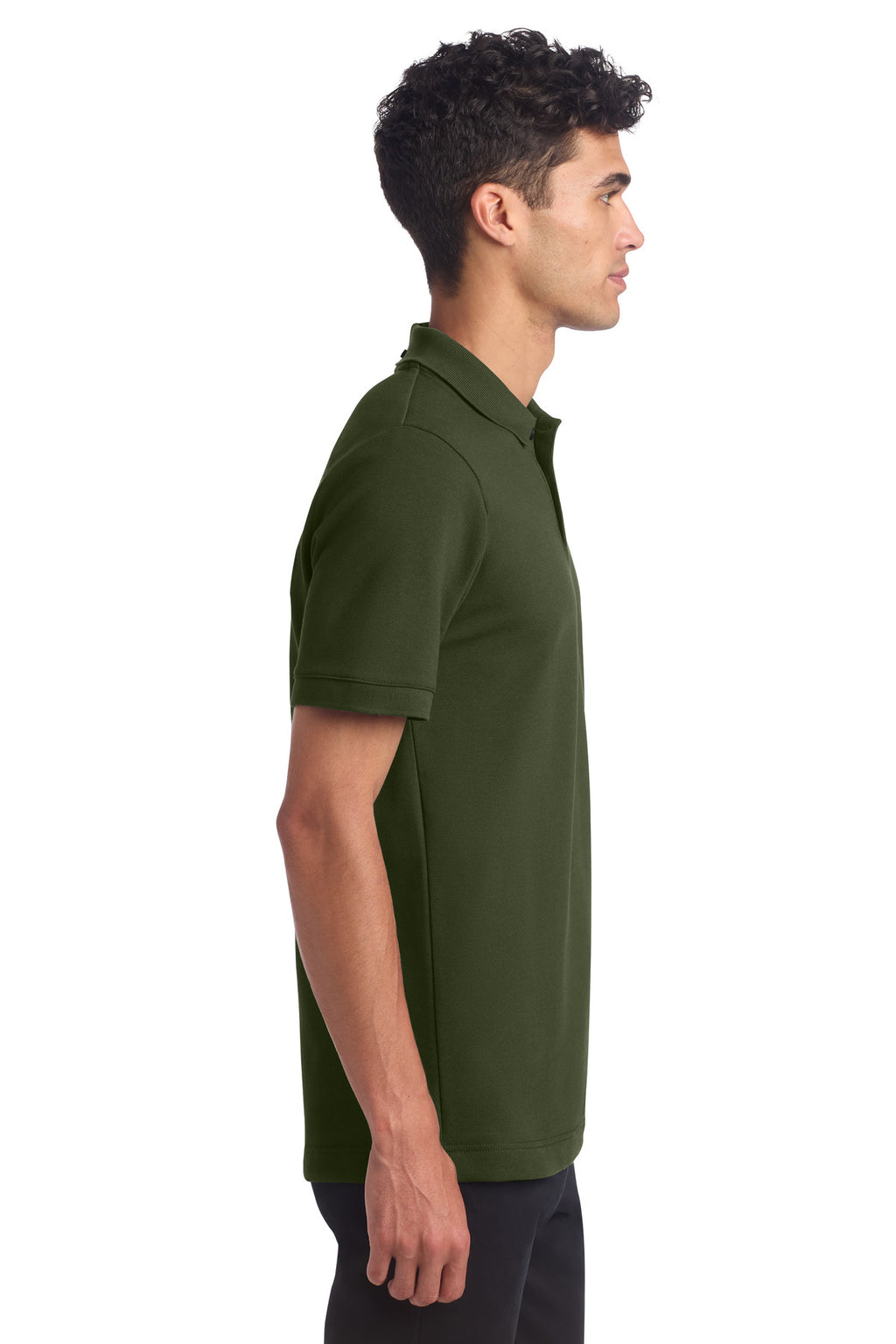 Mercer+Mettle Stretch Heavyweight Pique Polo MM1000 - Townsend Green - side