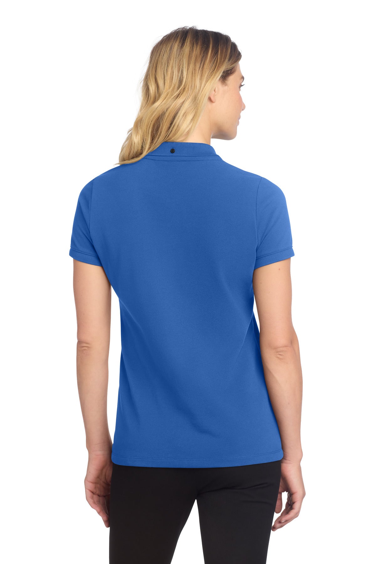 Mercer+Mettle Women's Stretch Heavyweight Pique Polo MM1001 - Blue Note - back