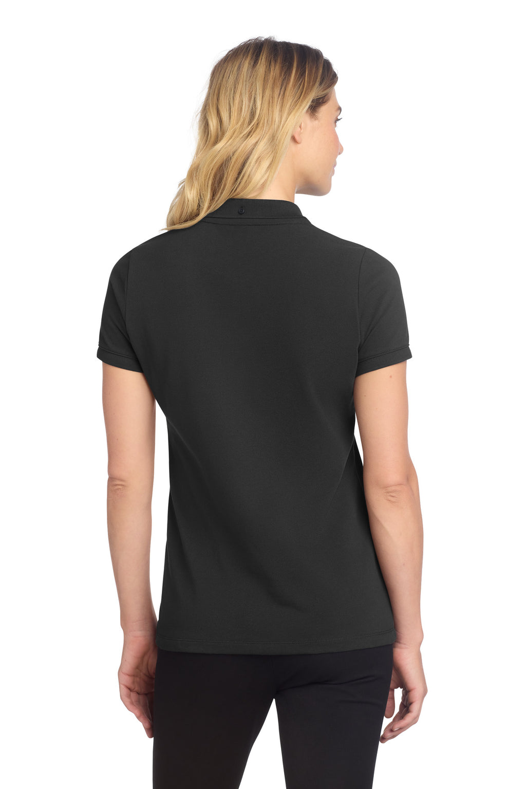 Mercer+Mettle Women's Stretch Heavyweight Pique Polo MM1001 - Deep Black - back