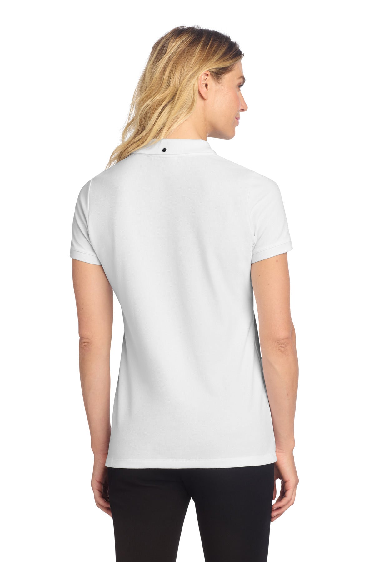 Mercer+Mettle Women's Stretch Heavyweight Pique Polo MM1001 - White - back