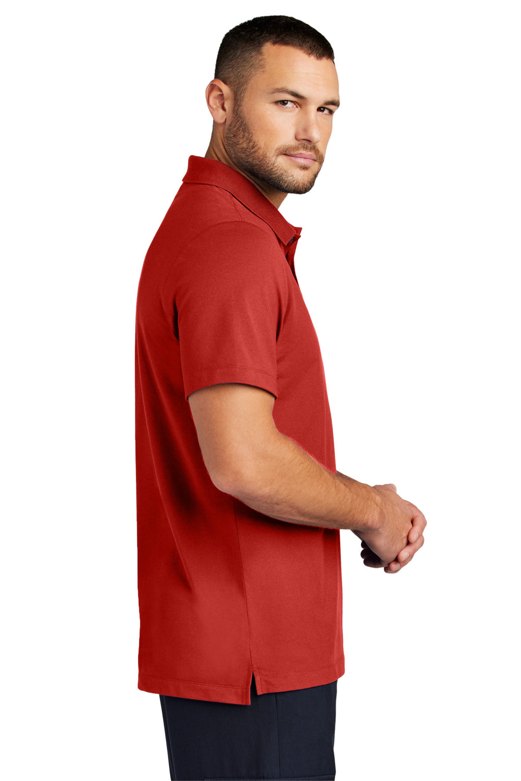 Mercer+Mettle Stretch Pique Polo MM1004 - Apple Red - side