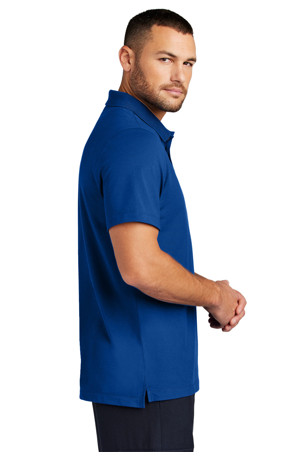 Mercer+Mettle Stretch Pique Polo MM1004 - Blue Note - side
