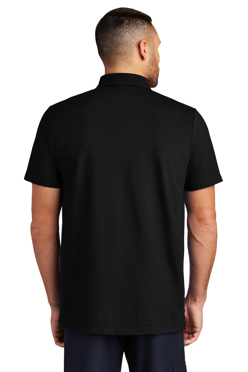 Mercer+Mettle Stretch Pique Polo MM1004 - Deep Black - back