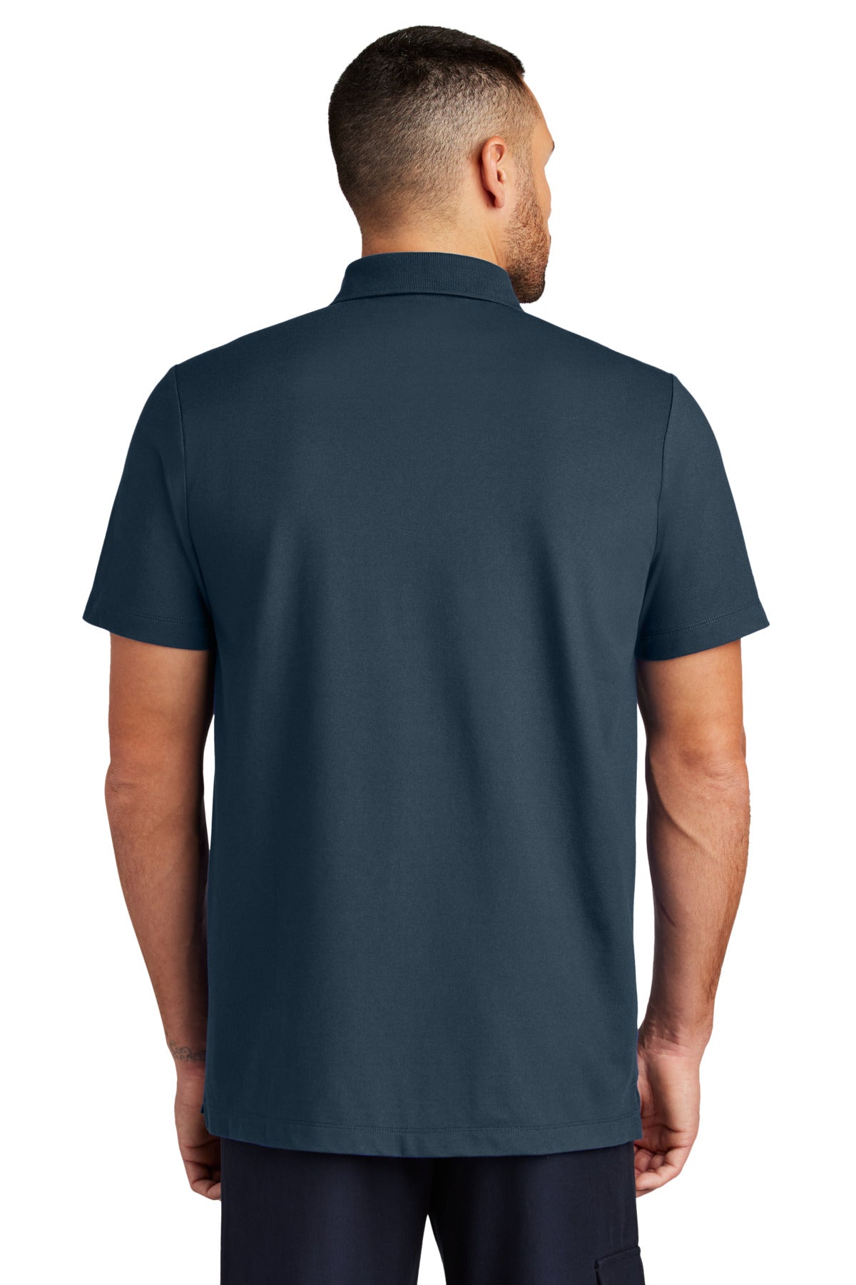 Mercer+Mettle Stretch Pique Polo MM1004 - Night Navy - back