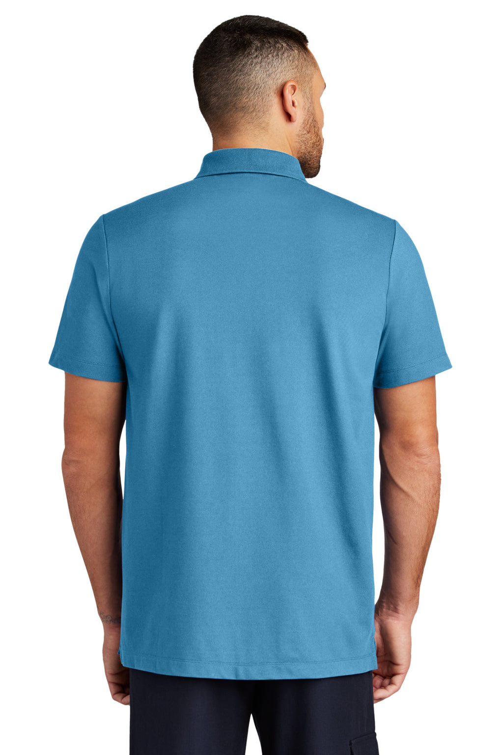 Mercer+Mettle Stretch Pique Polo MM1004 - Parisian Blue - back