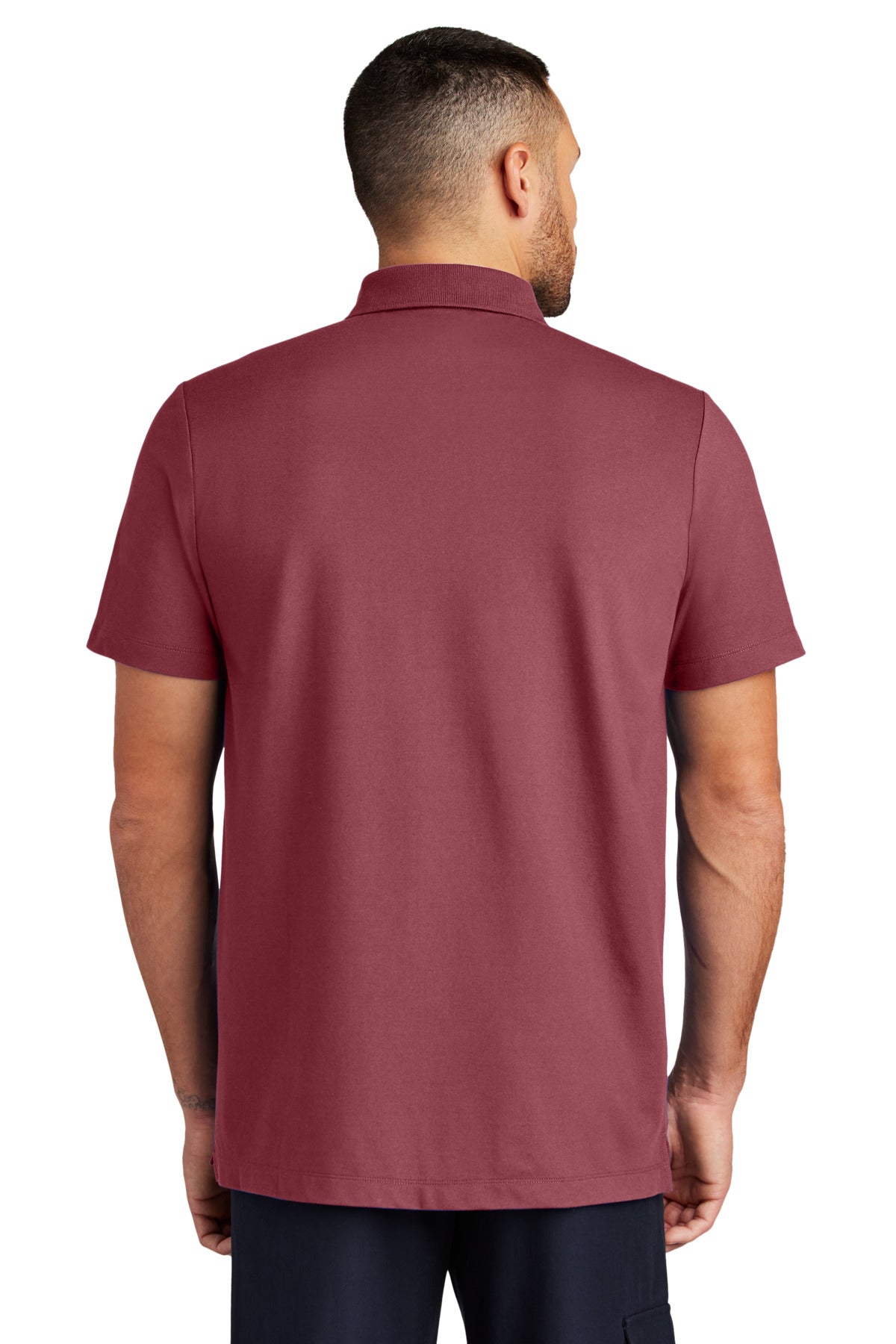 Mercer+Mettle Stretch Pique Polo MM1004 - Rosewood - back