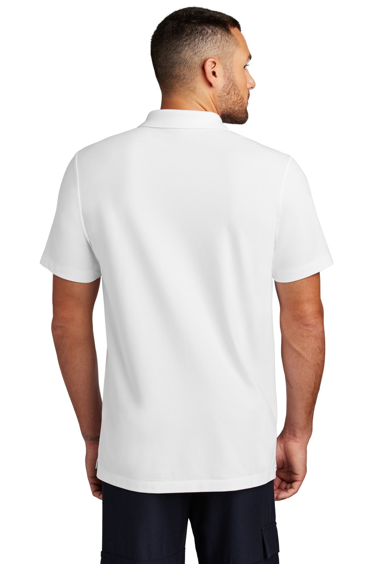 Mercer+Mettle Stretch Pique Polo MM1004 - White - back