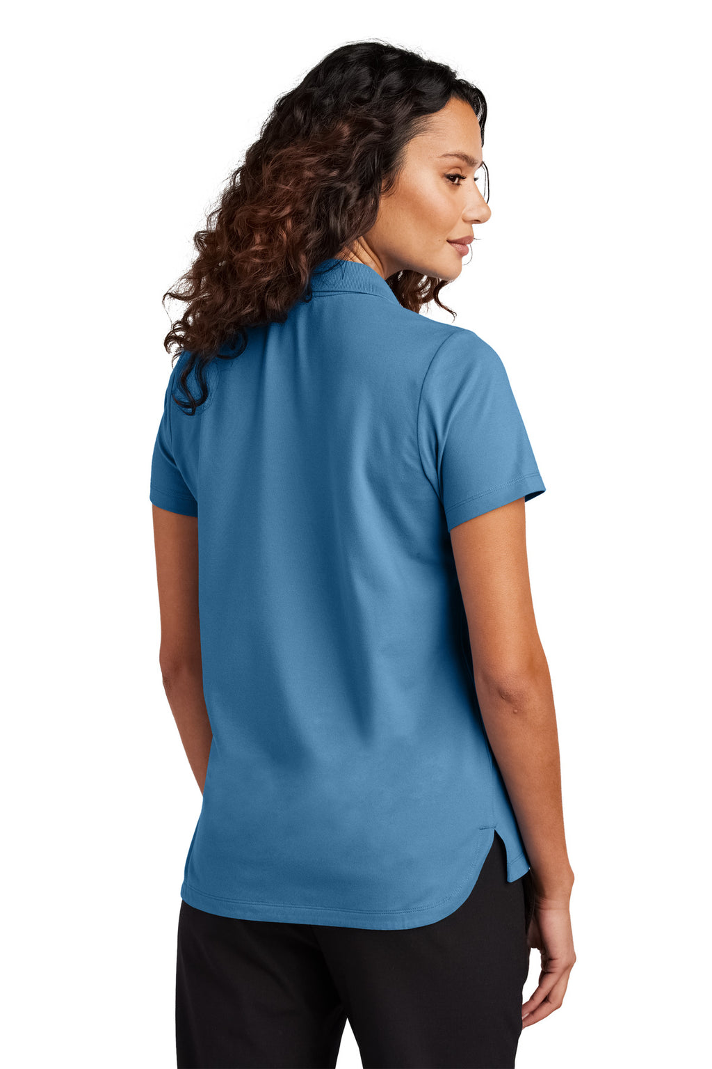 Mercer+Mettle Women's Stretch Pique Polo MM1005 - Parisian Blue - back
