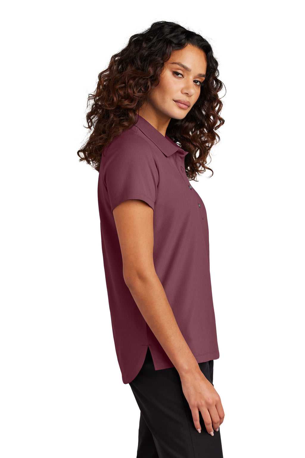 Mercer+Mettle Women's Stretch Pique Polo MM1005 - Rosewood - side