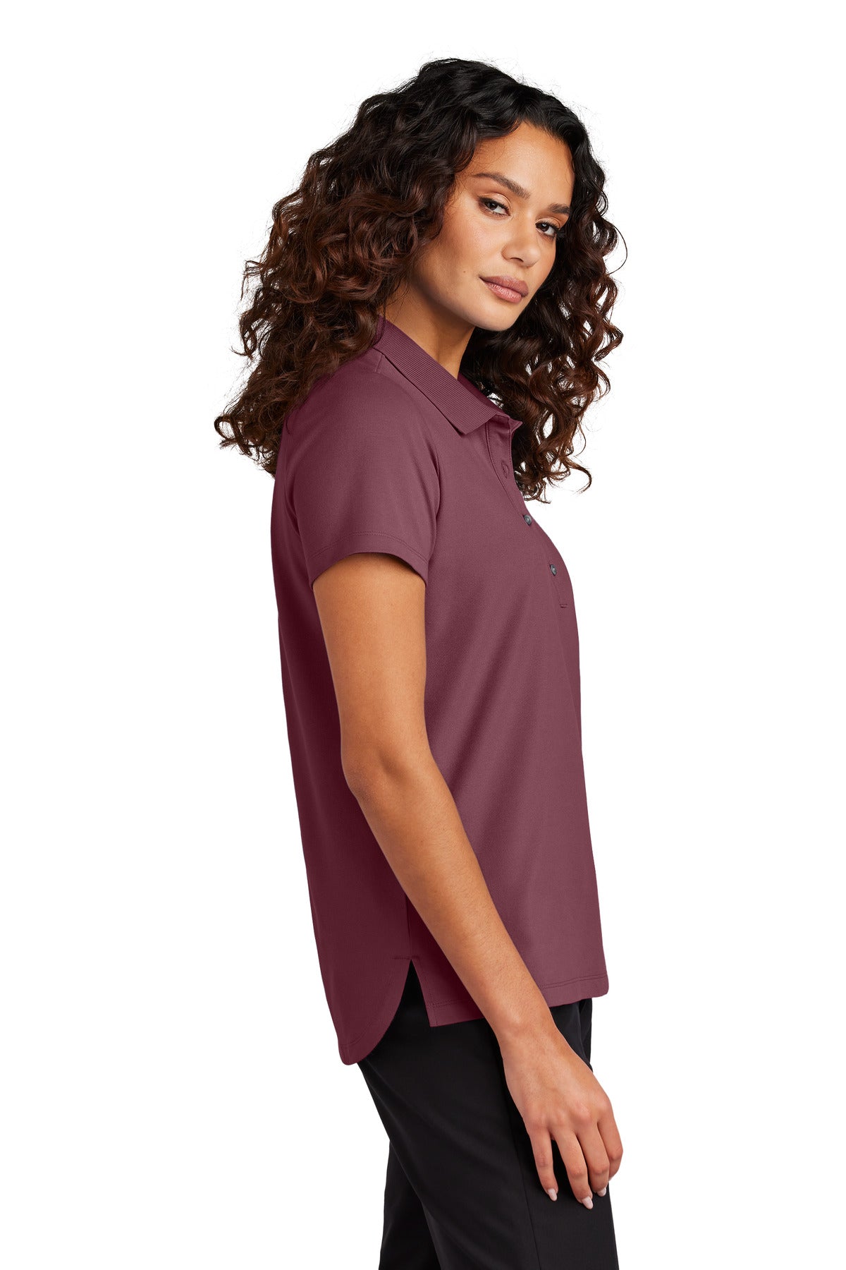 Mercer+Mettle Women's Stretch Pique Polo MM1005 - Rosewood - side
