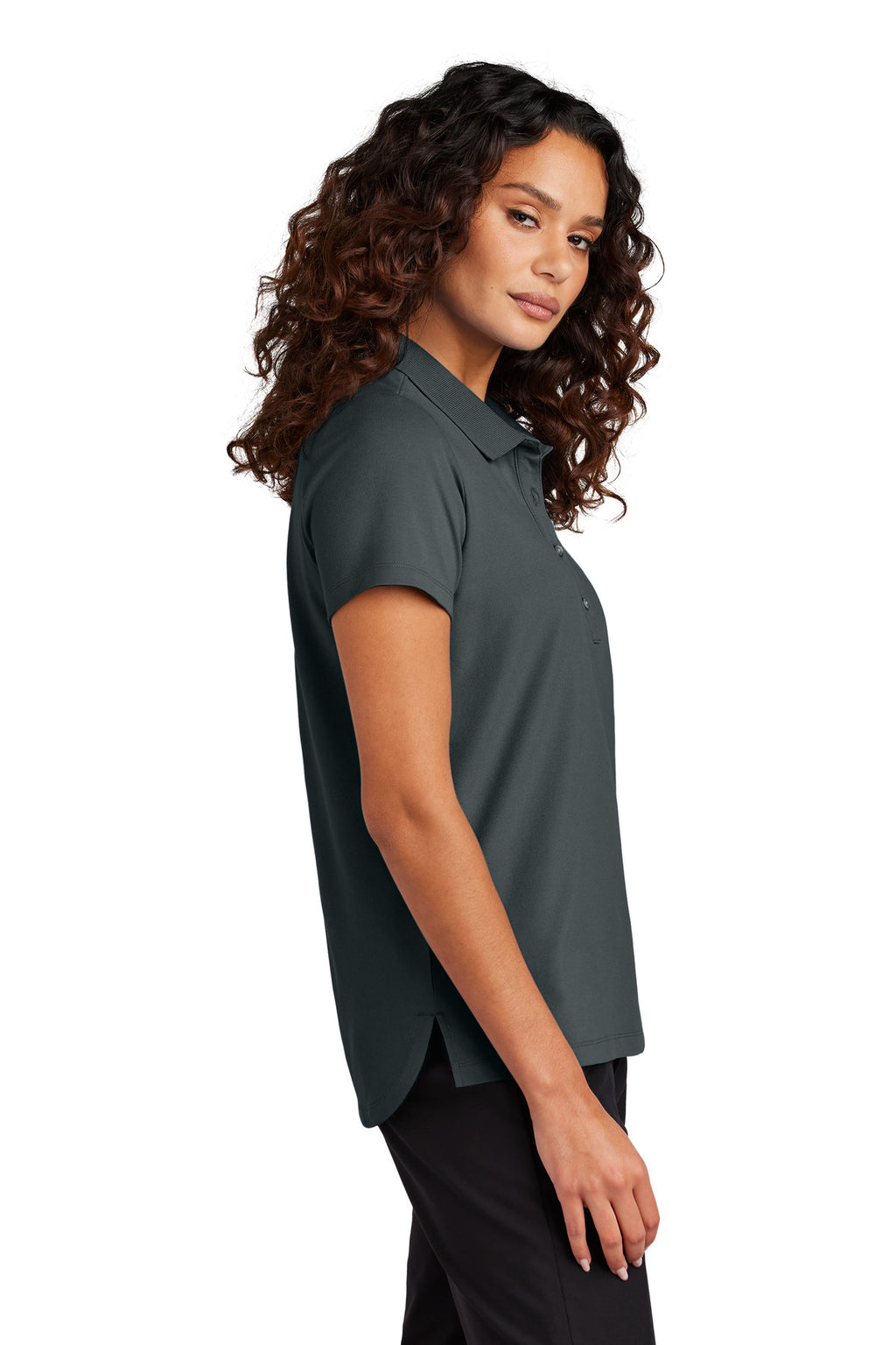 Mercer+Mettle Women's Stretch Pique Polo MM1005 - Storm Grey - side