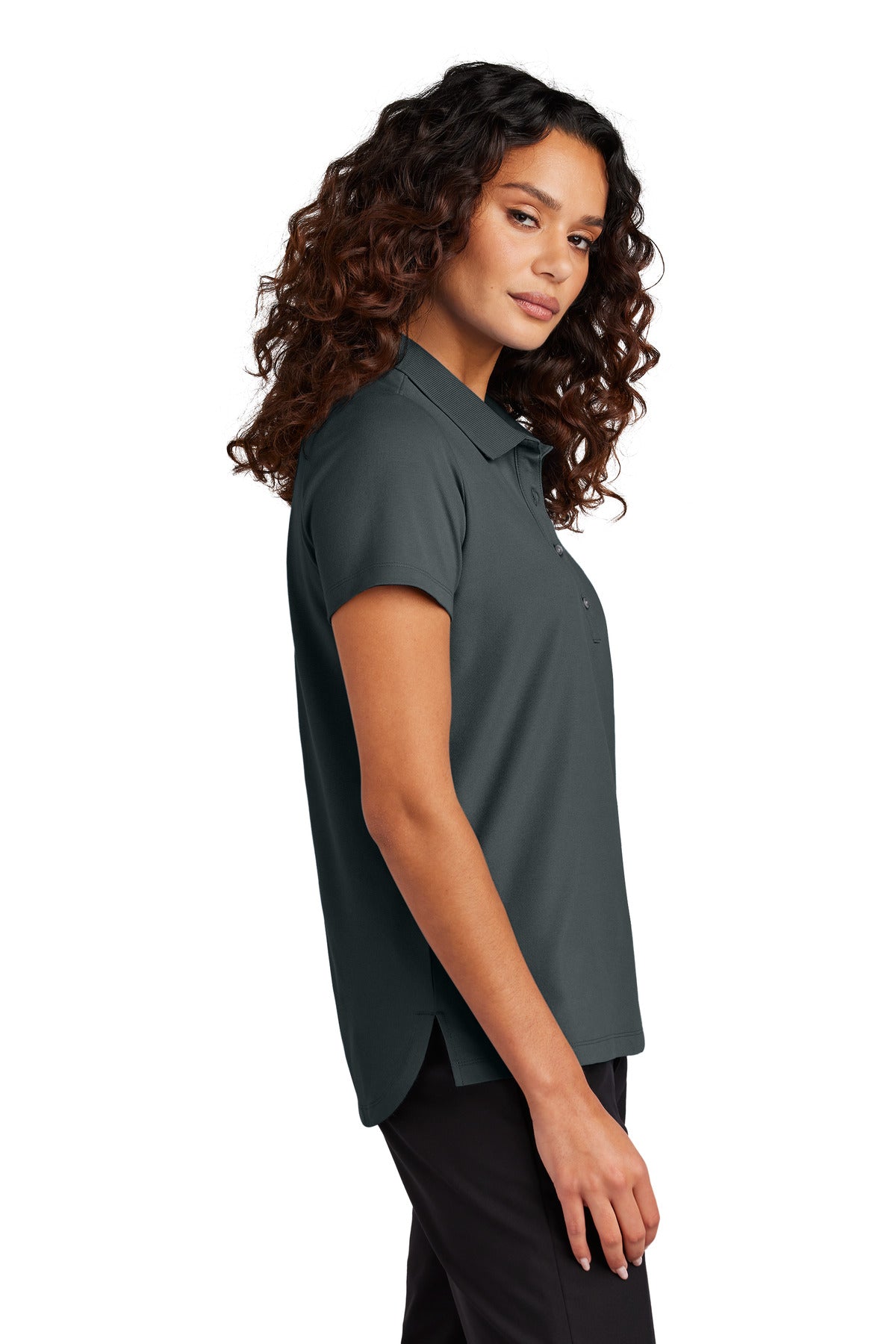 Mercer+Mettle Women's Stretch Pique Polo MM1005 - Storm Grey - side